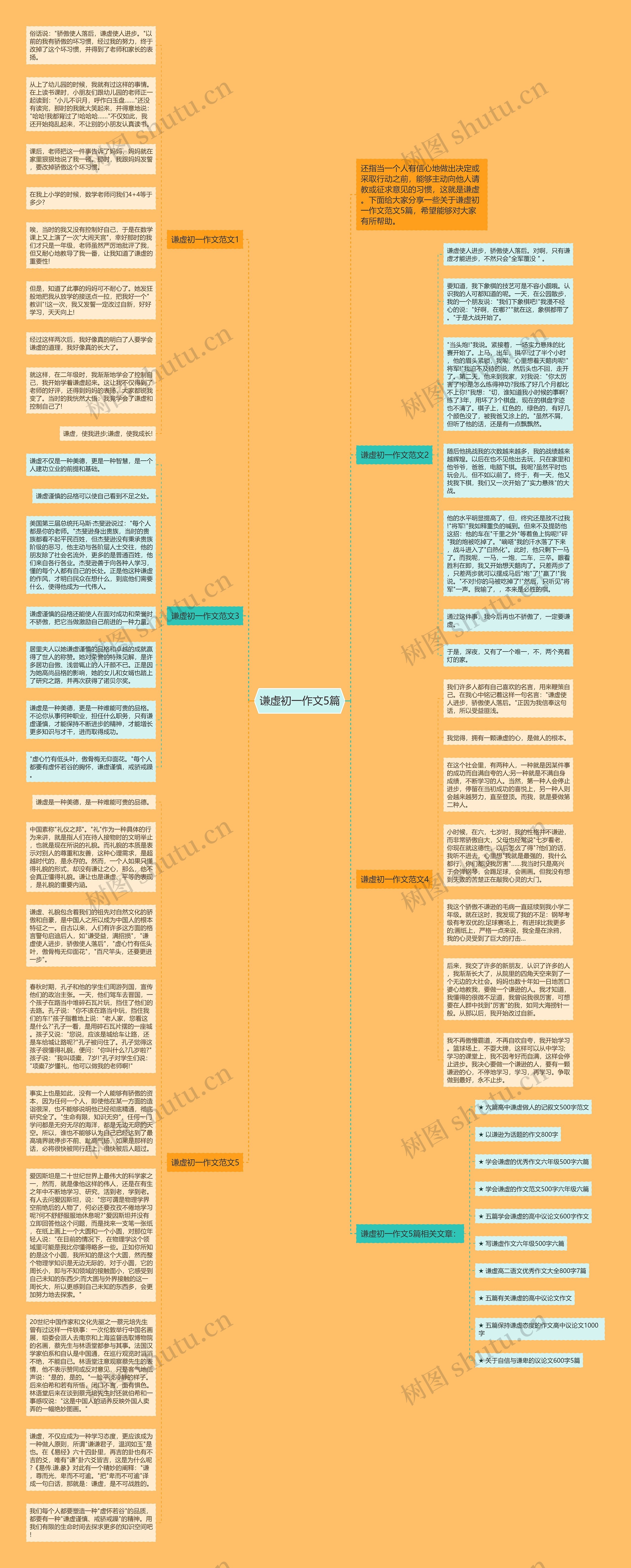 谦虚初一作文5篇思维导图