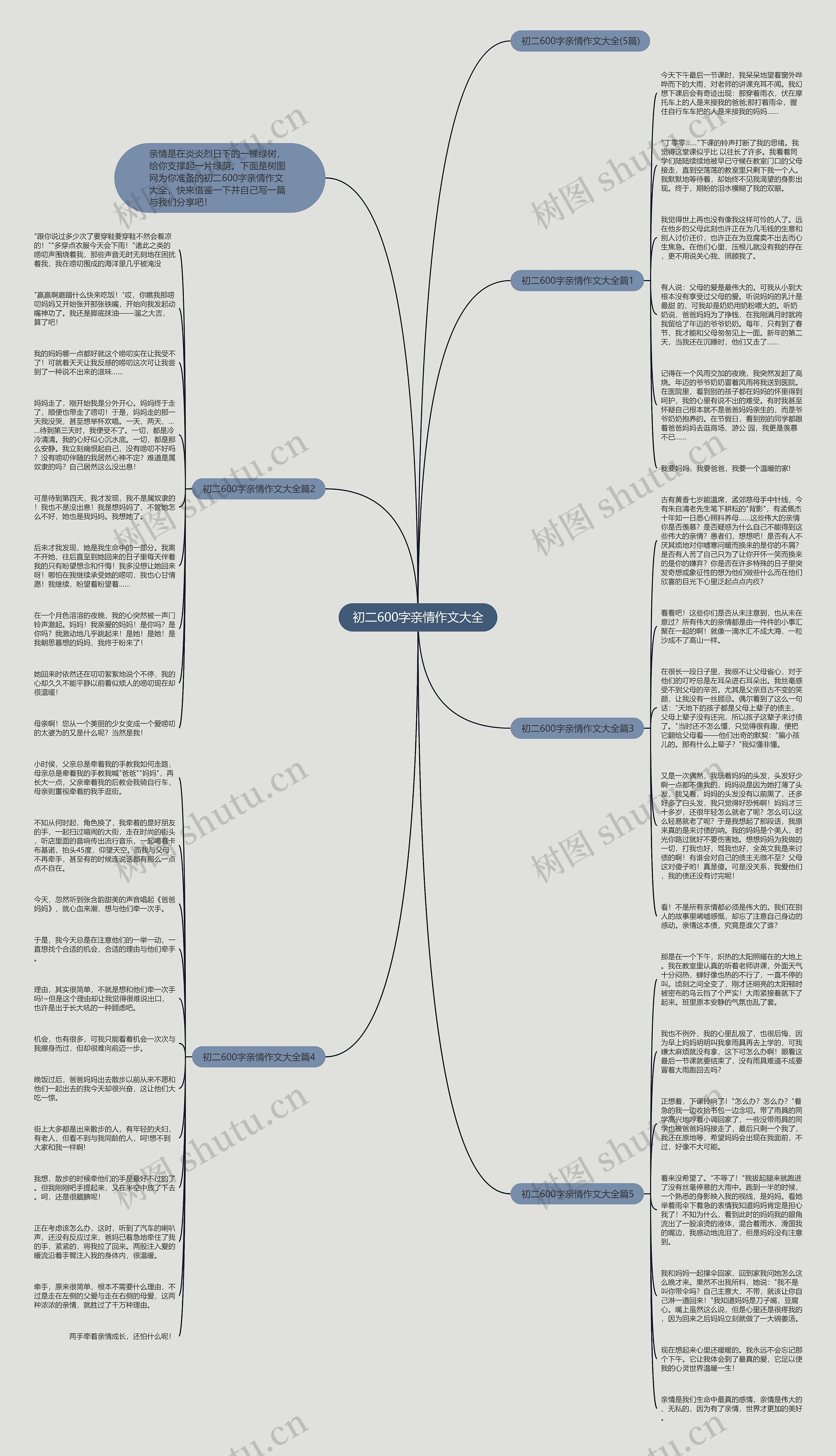 初二600字亲情作文大全思维导图