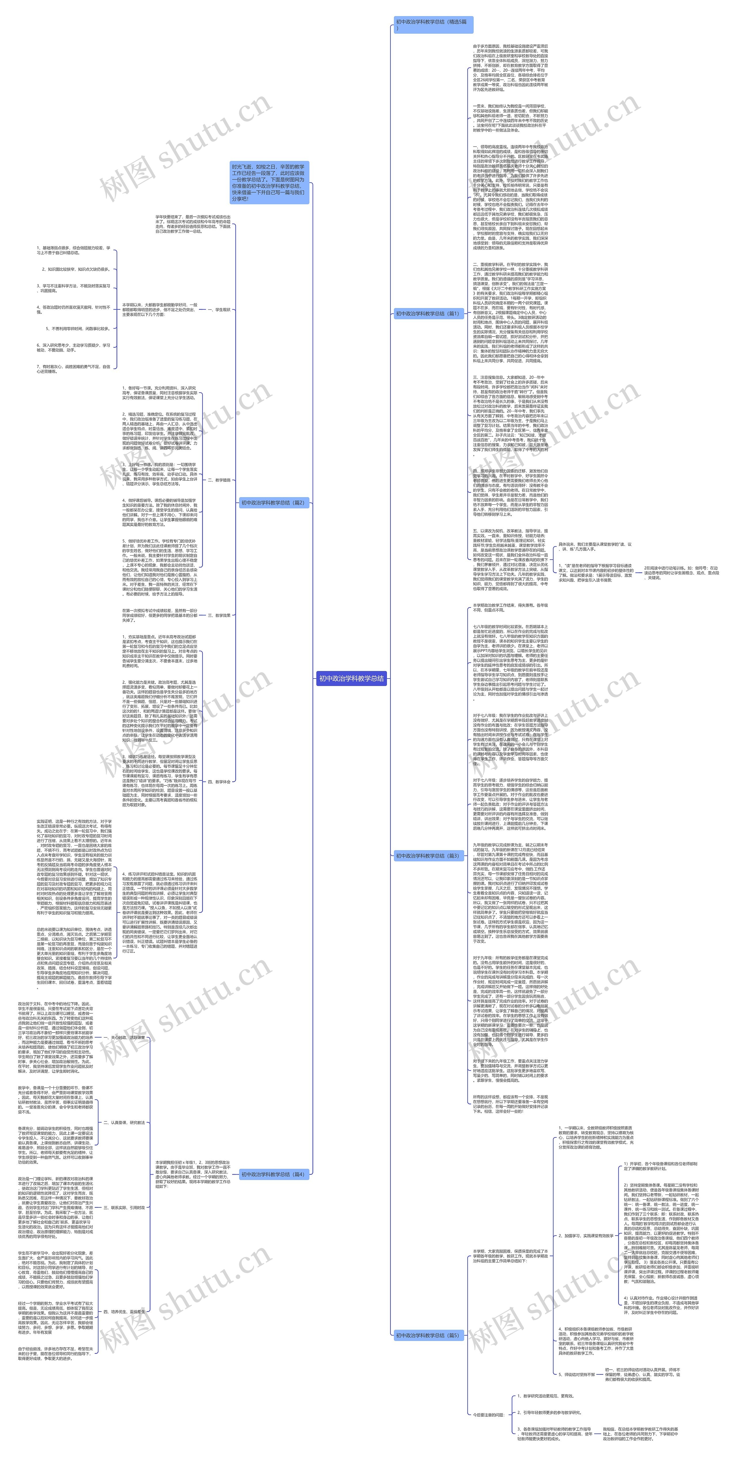 初中政治学科教学总结思维导图