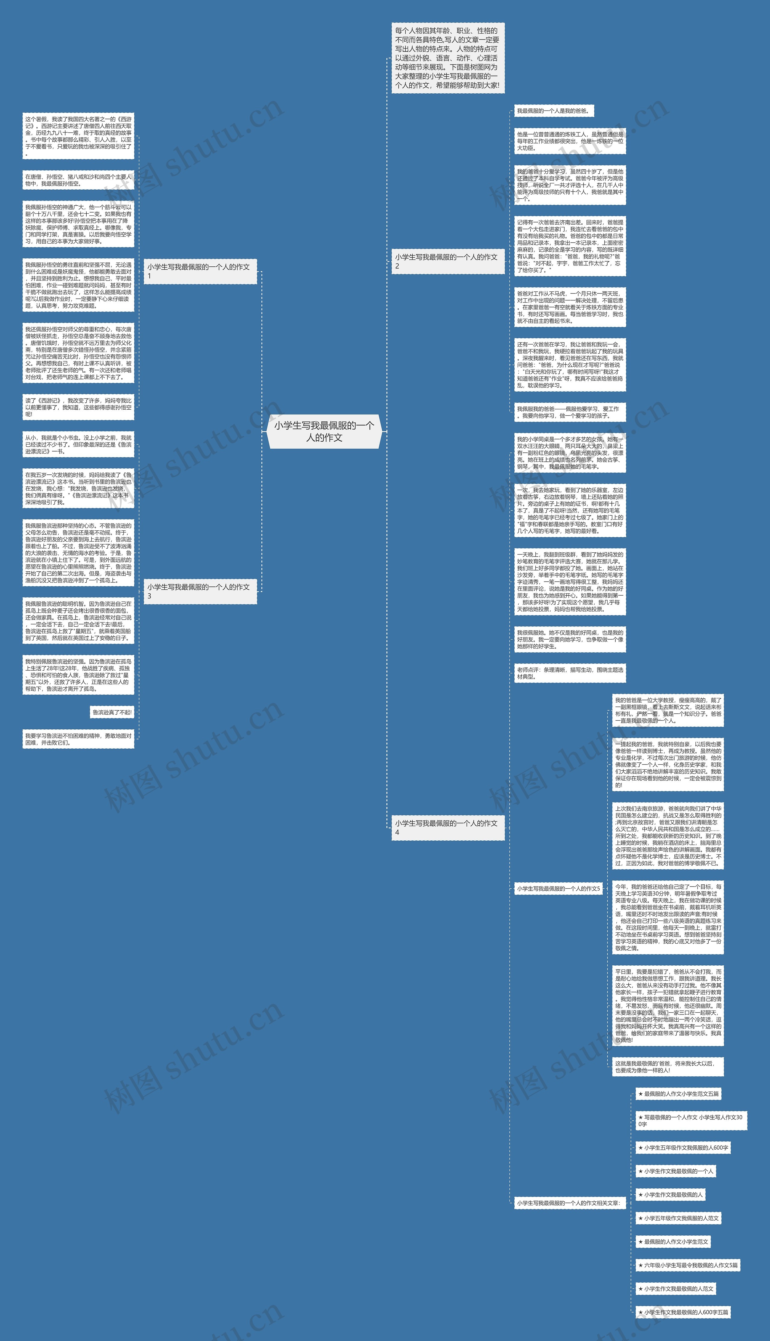 小学生写我最佩服的一个人的作文思维导图