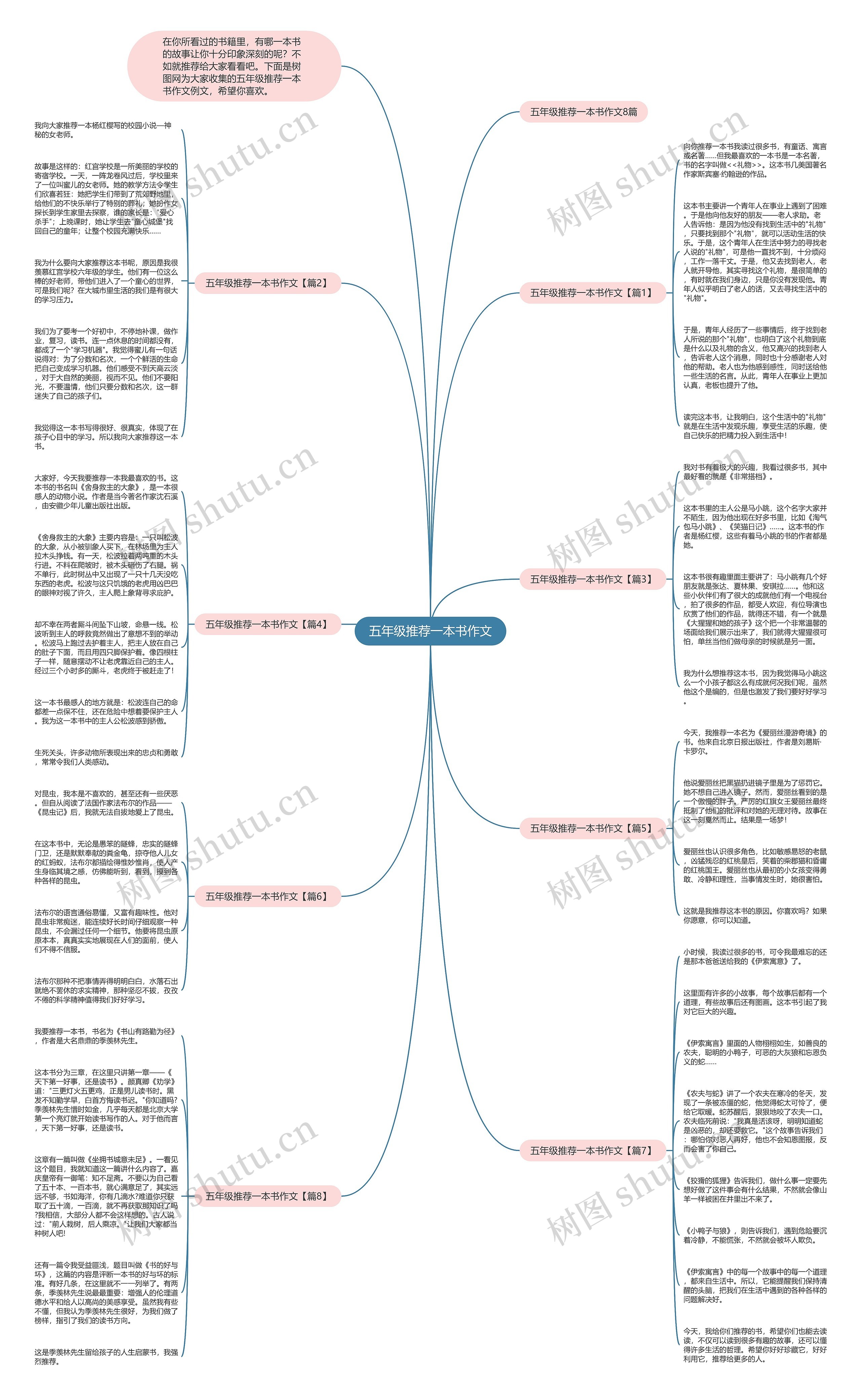 五年级推荐一本书作文思维导图