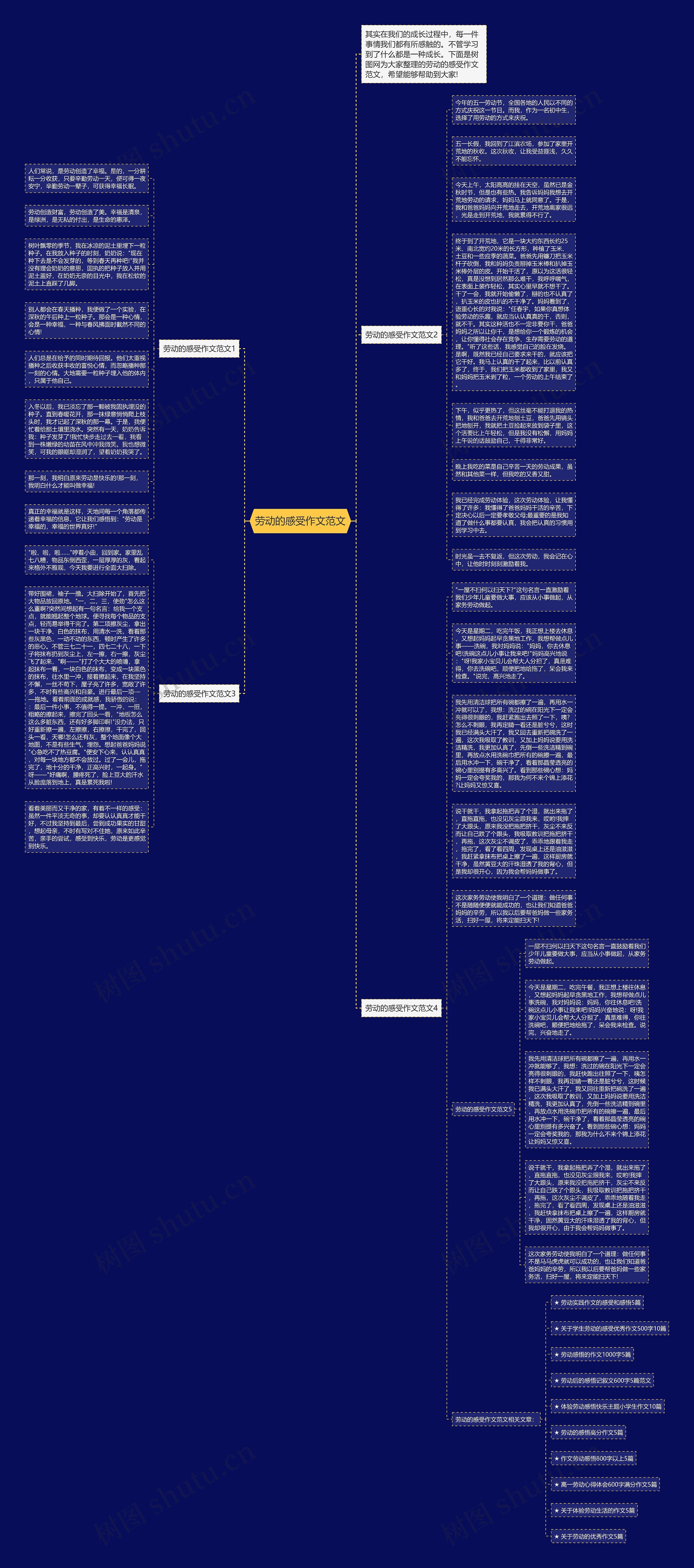 劳动的感受作文范文思维导图