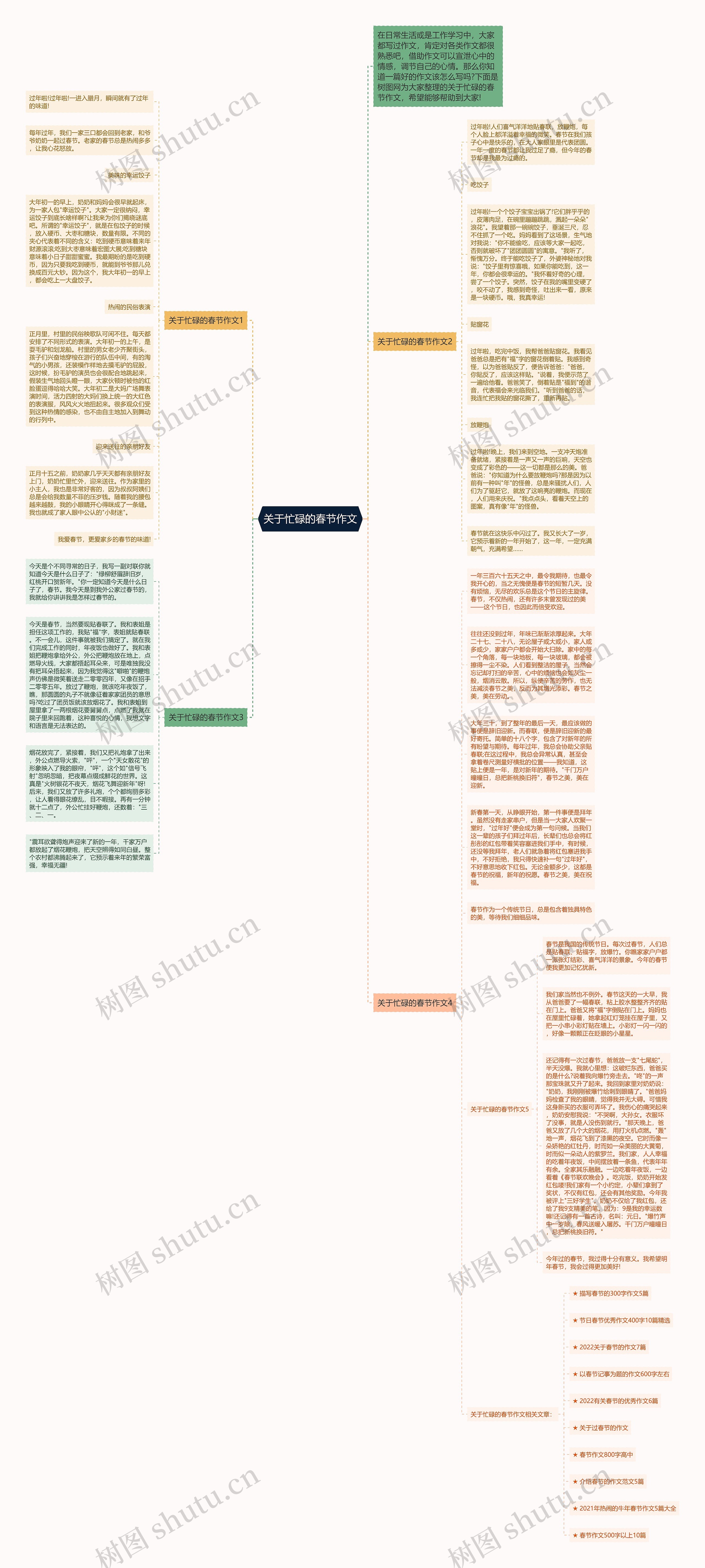 关于忙碌的春节作文思维导图