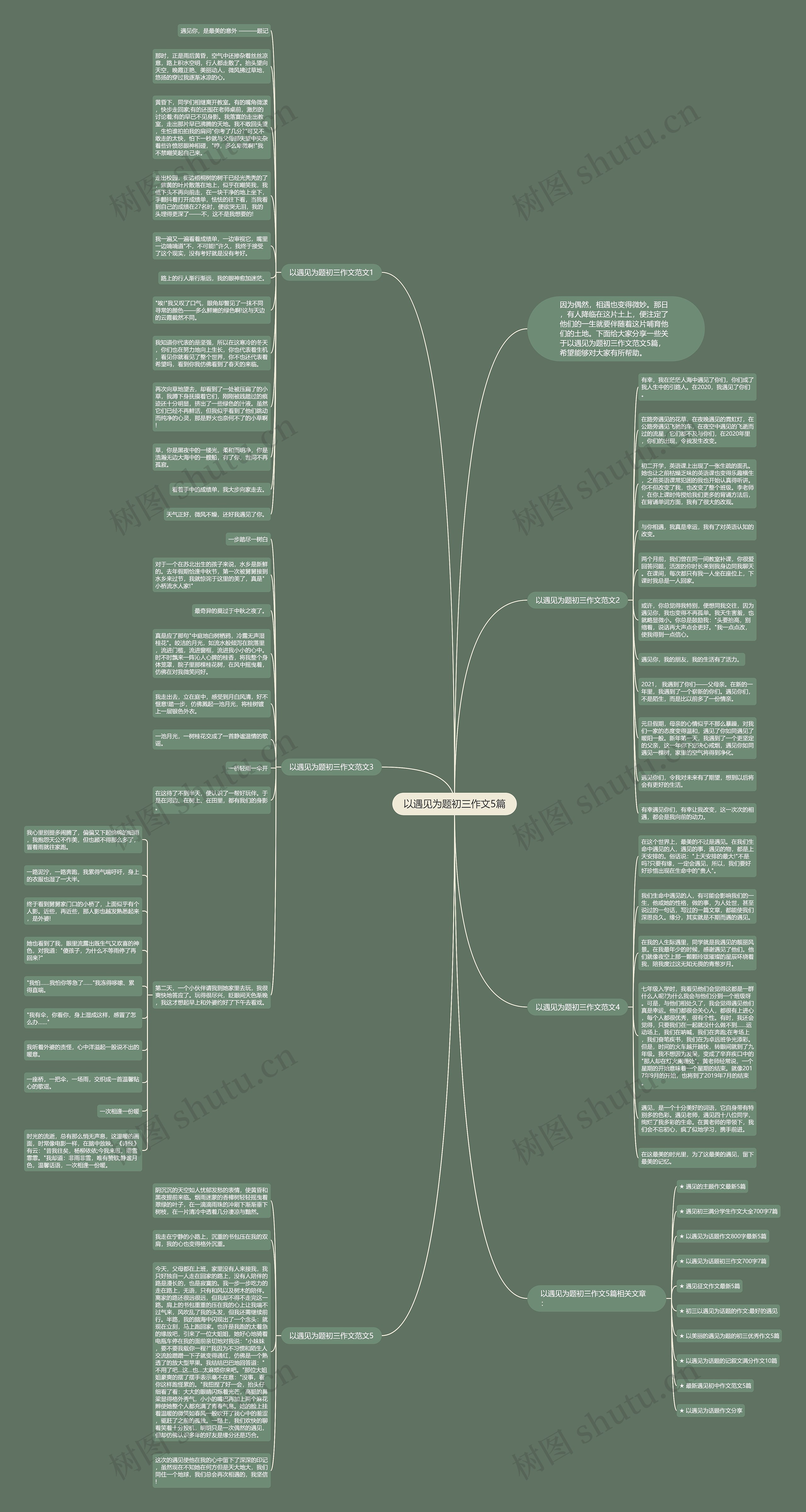以遇见为题初三作文5篇思维导图高清图 以遇见为题初三作文5篇思维导图