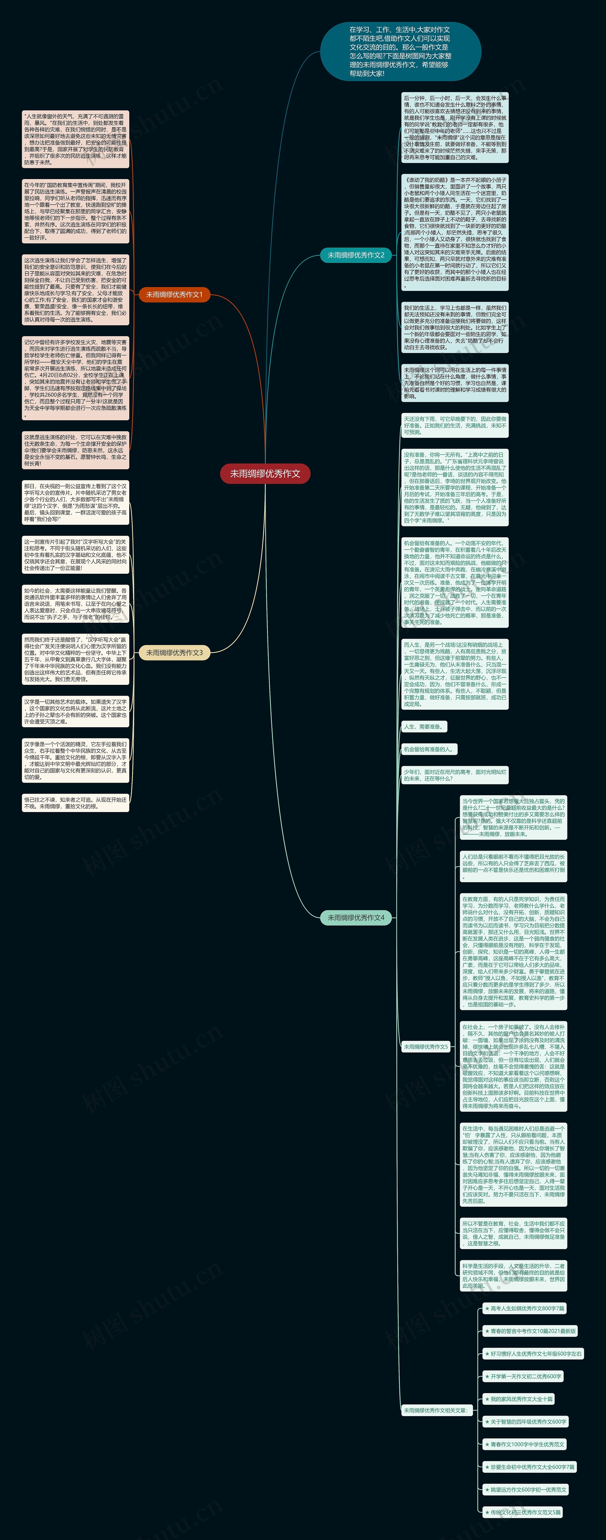 未雨绸缪优秀作文思维导图