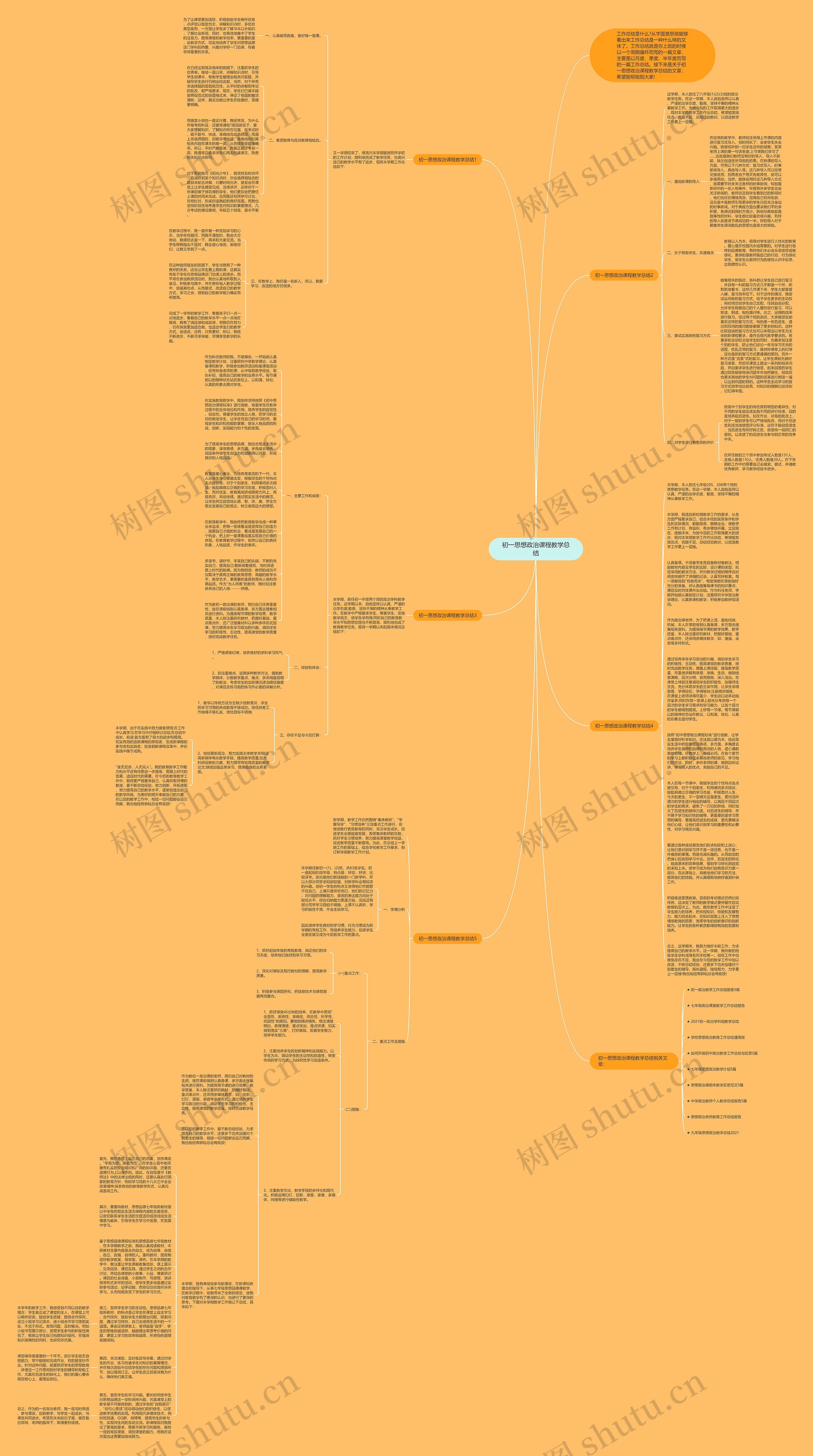 初一思想政治课程教学总结思维导图