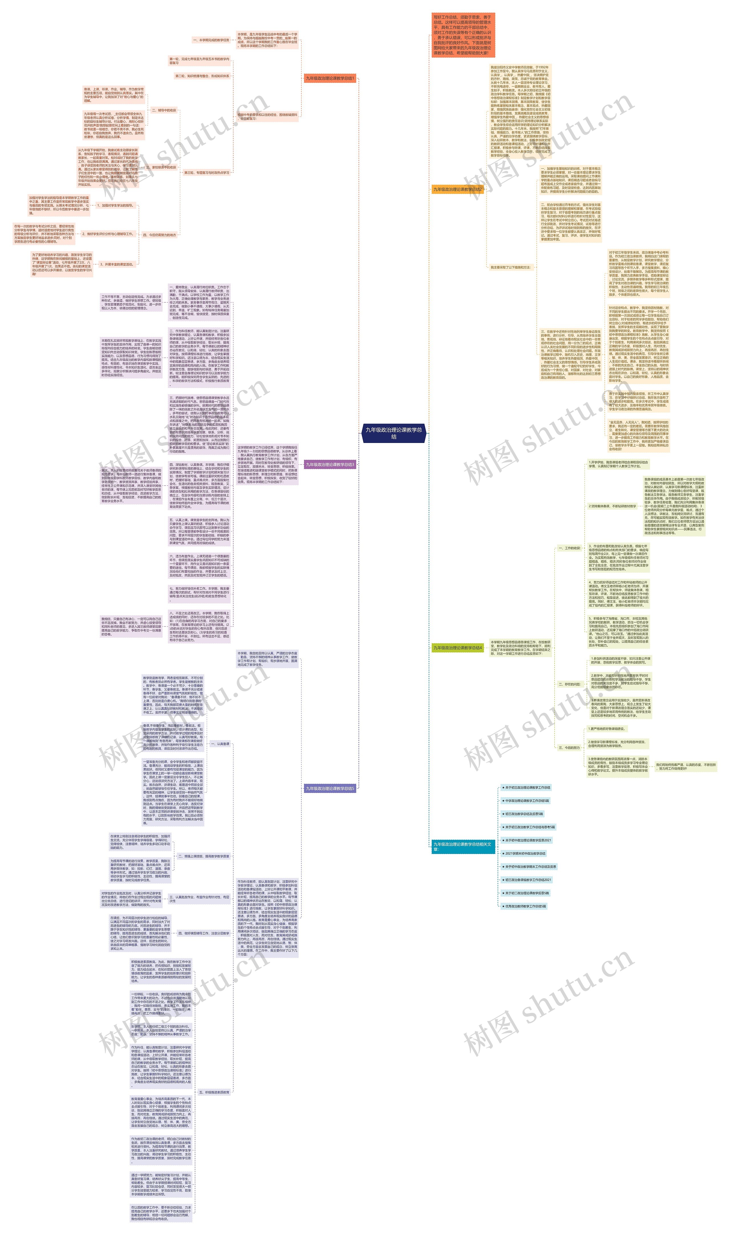九年级政治理论课教学总结思维导图