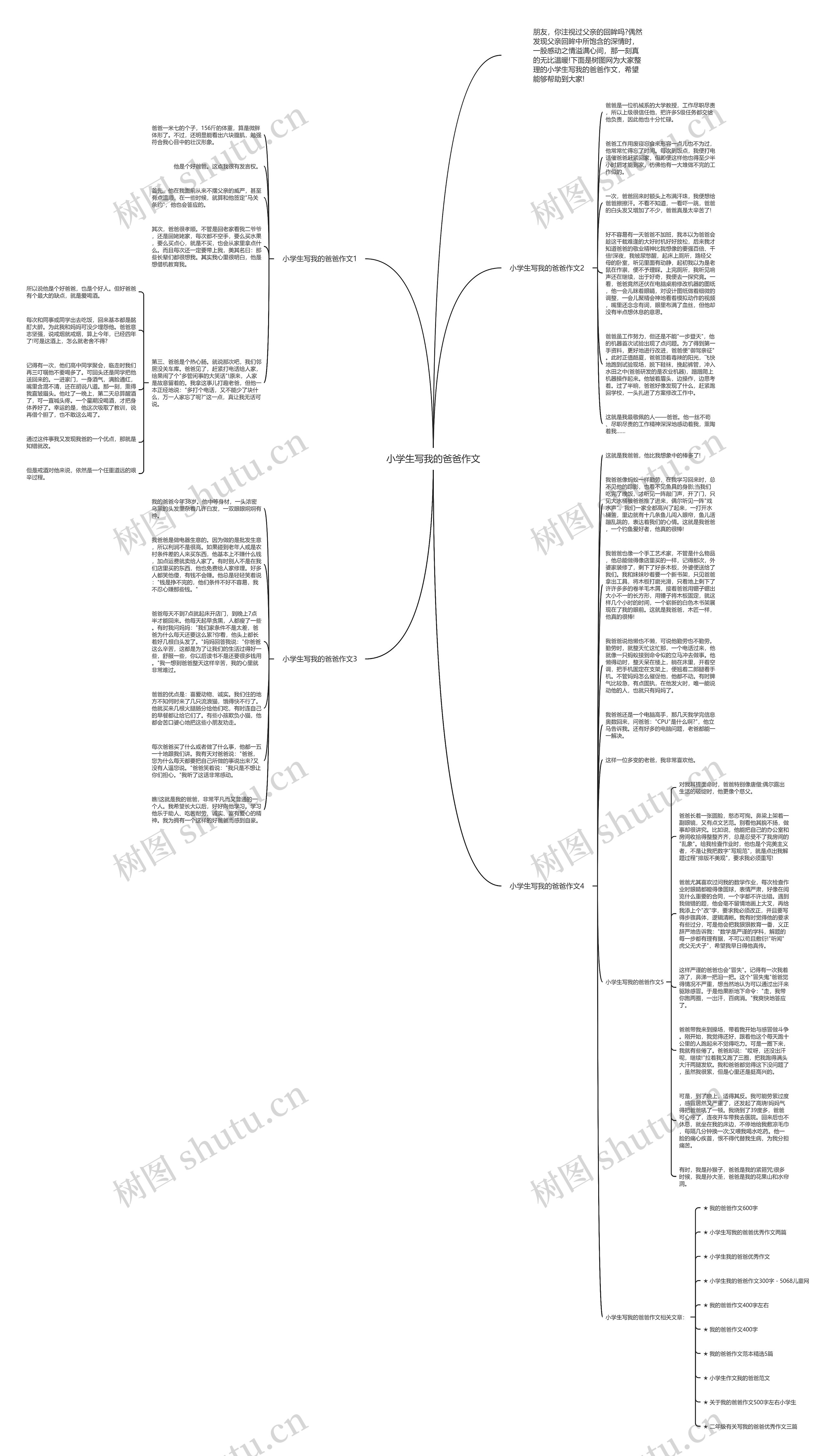 小学生写我的爸爸作文思维导图