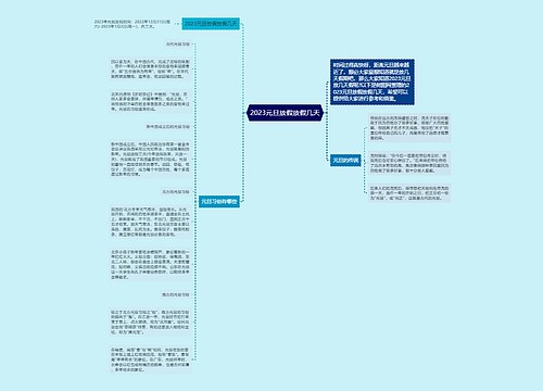 2023元旦放假放假几天