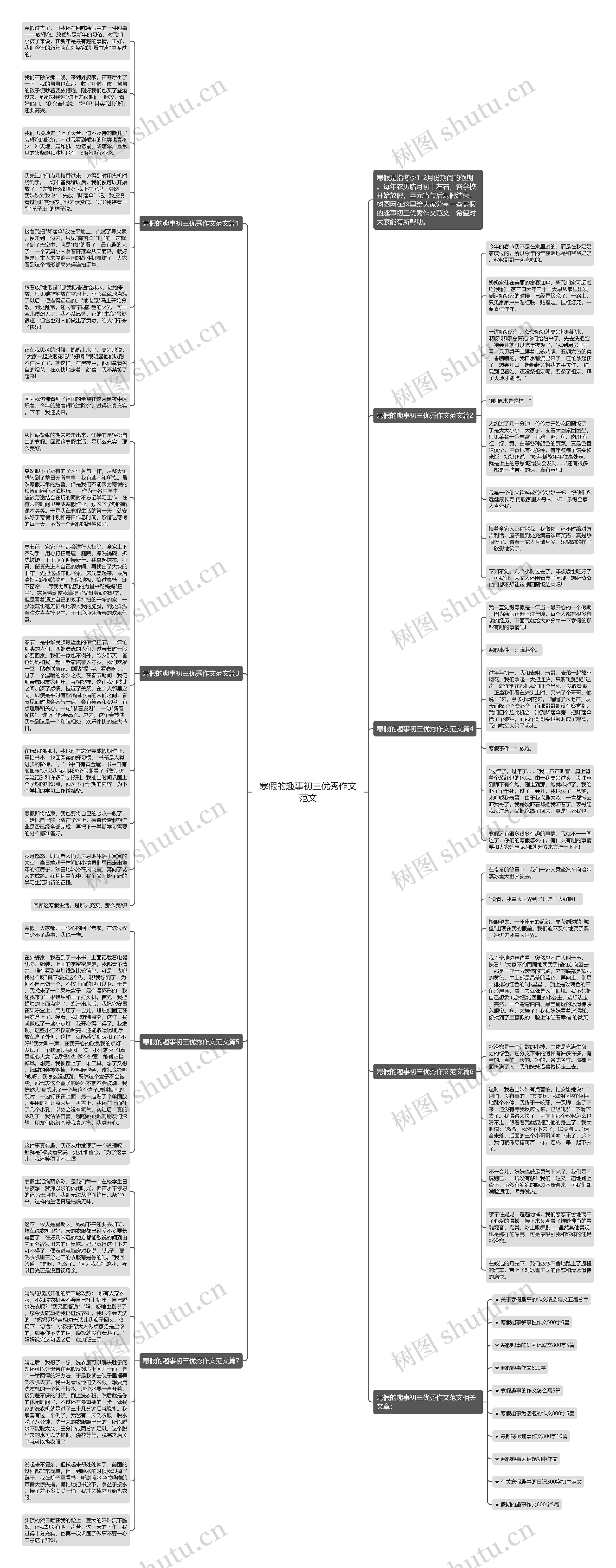 寒假的趣事初三优秀作文范文思维导图