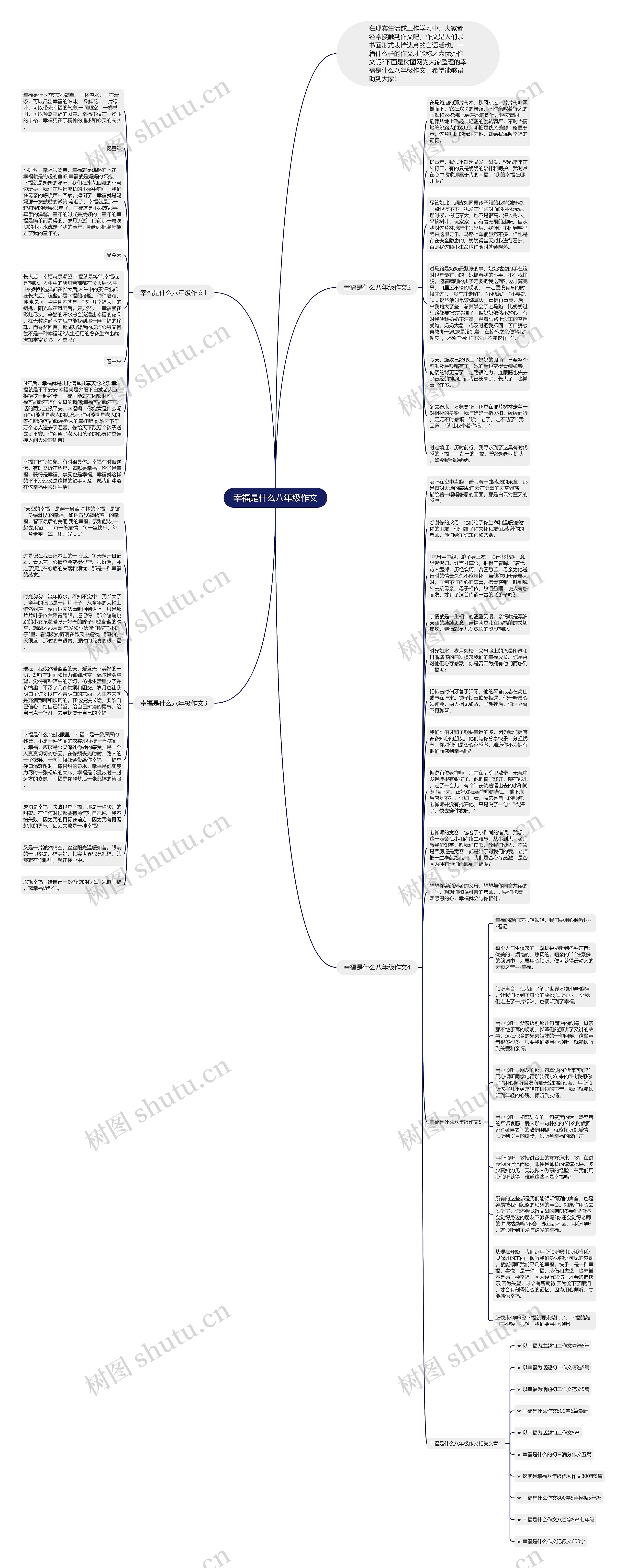 幸福是什么八年级作文思维导图