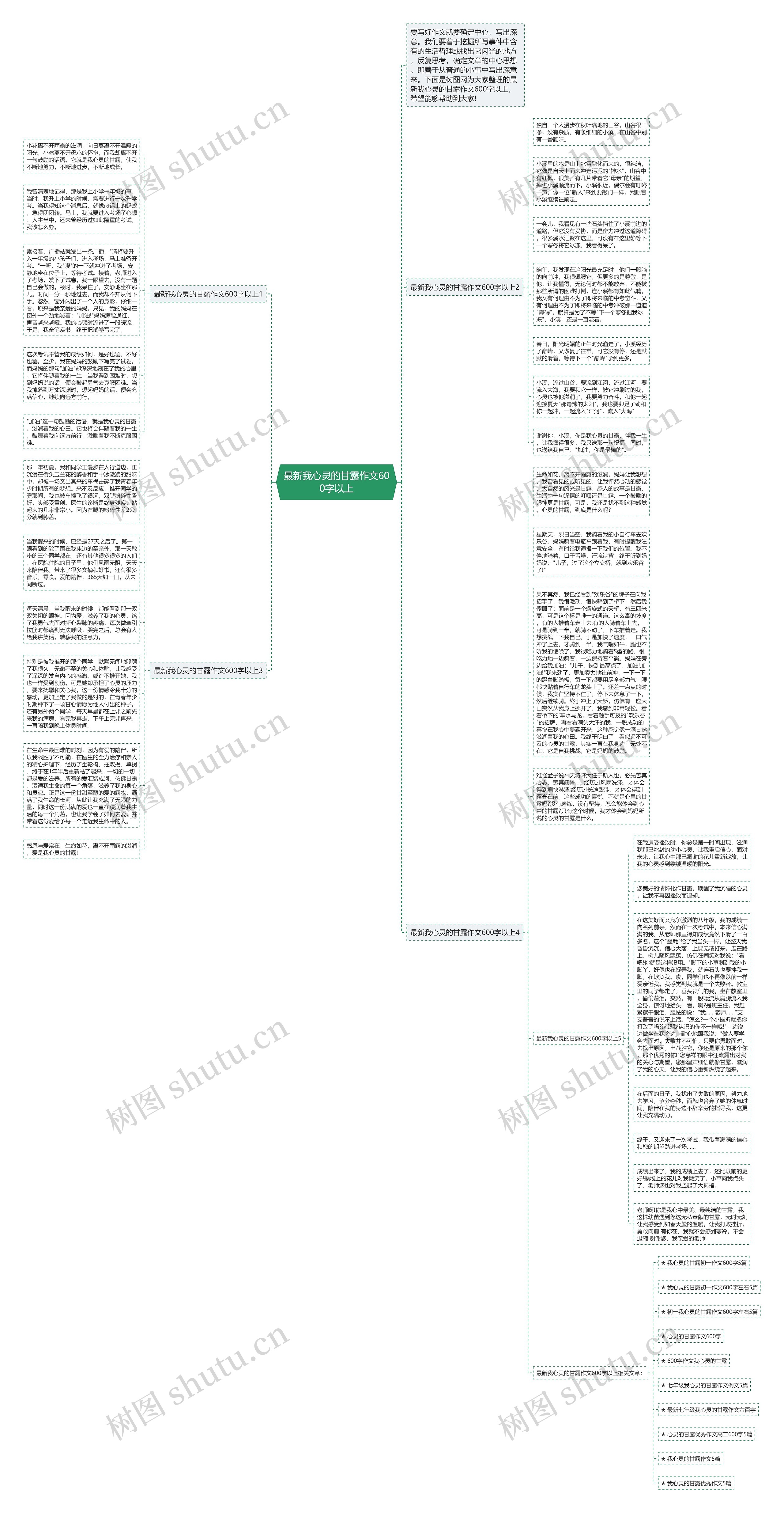 最新我心灵的甘露作文600字以上思维导图