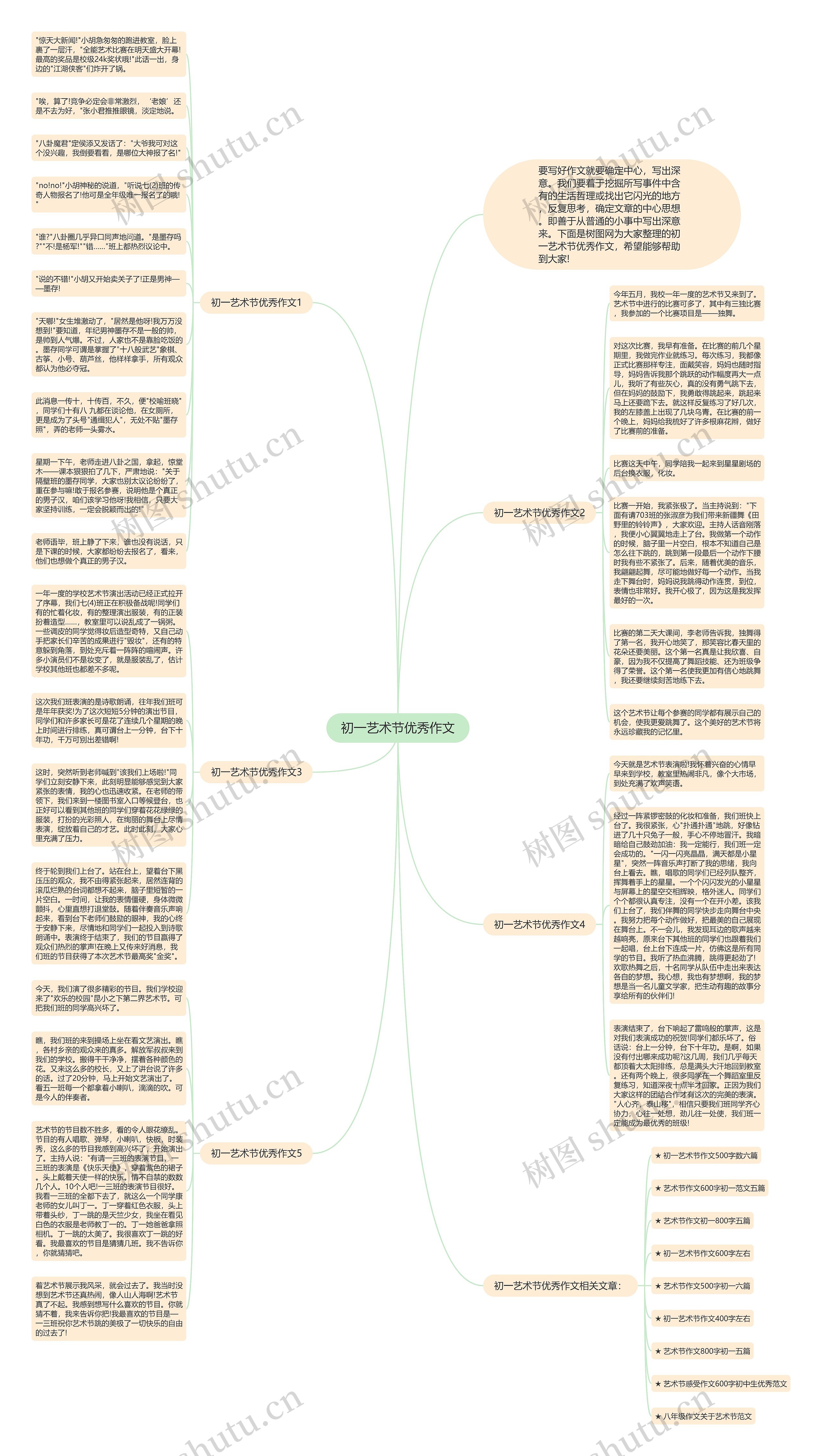 初一艺术节优秀作文思维导图
