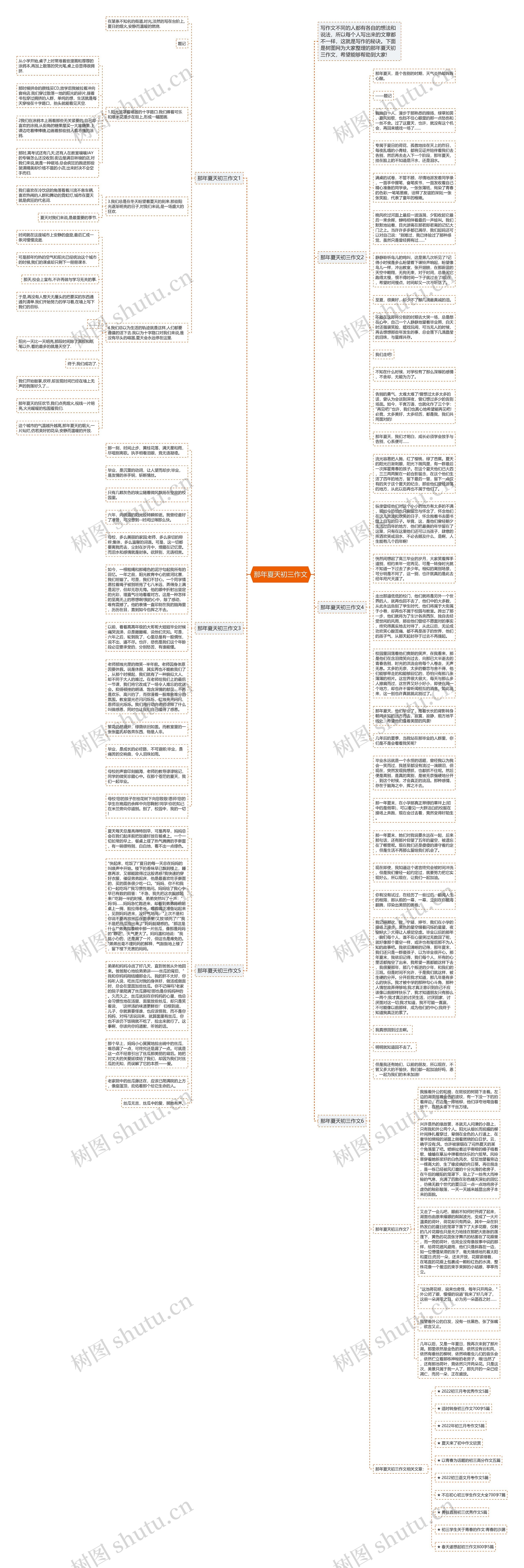 那年夏天初三作文思维导图