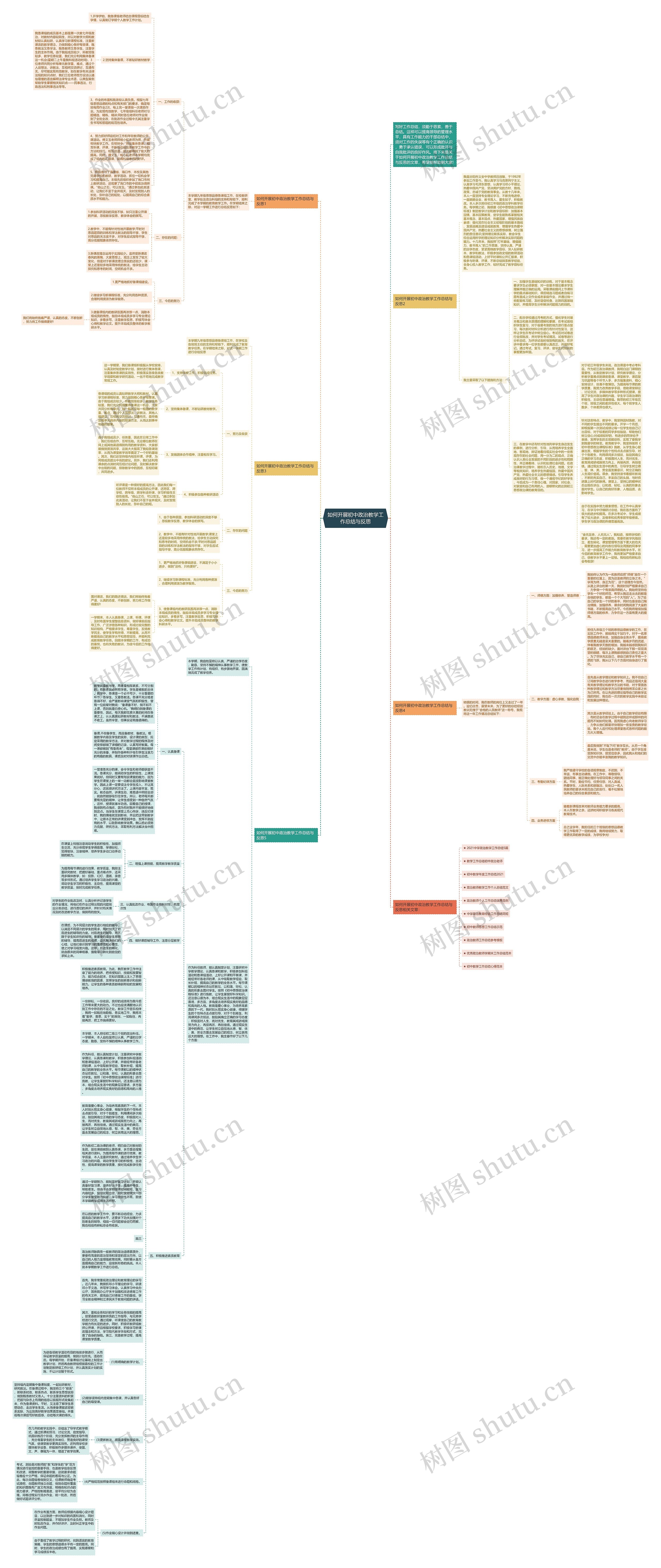 如何开展初中政治教学工作总结与反思思维导图