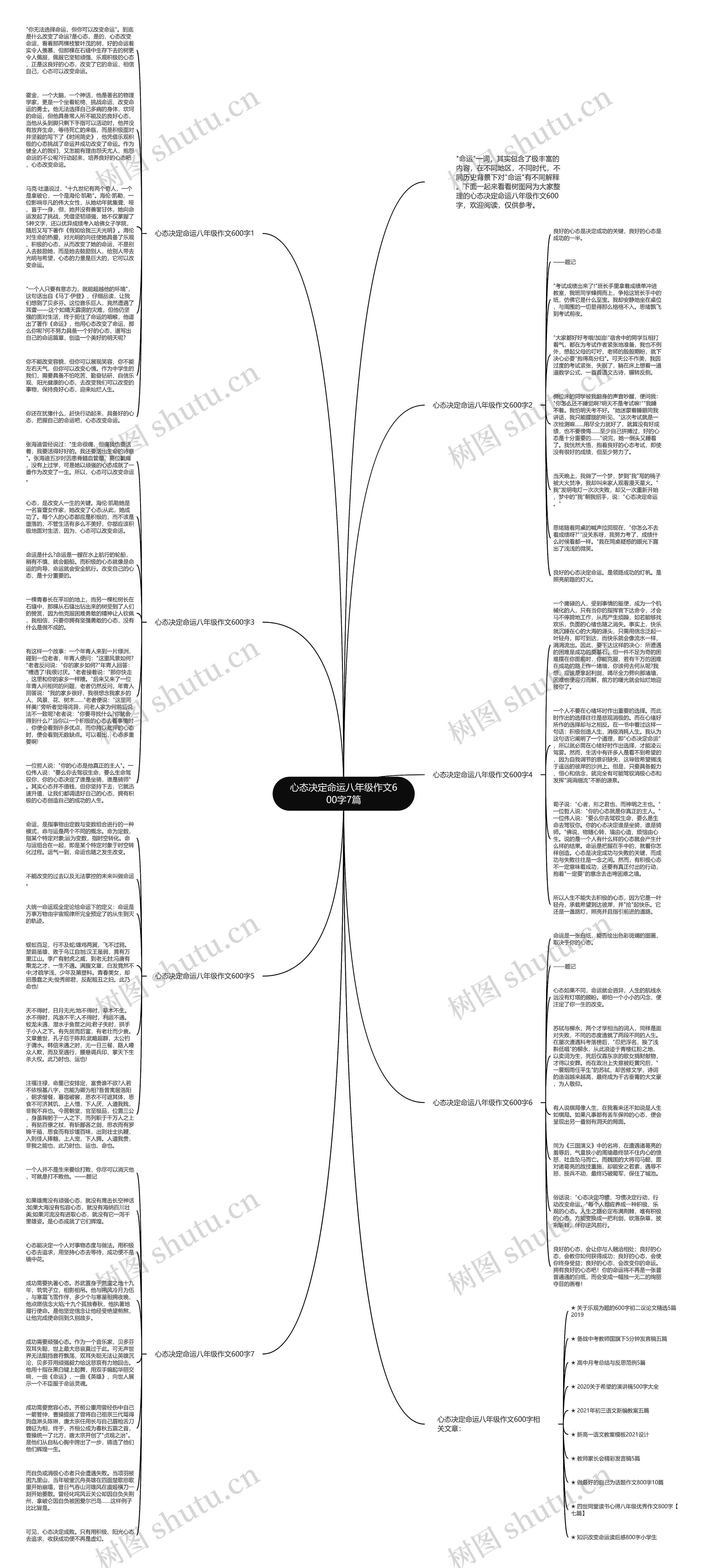 心态决定命运八年级作文600字7篇思维导图