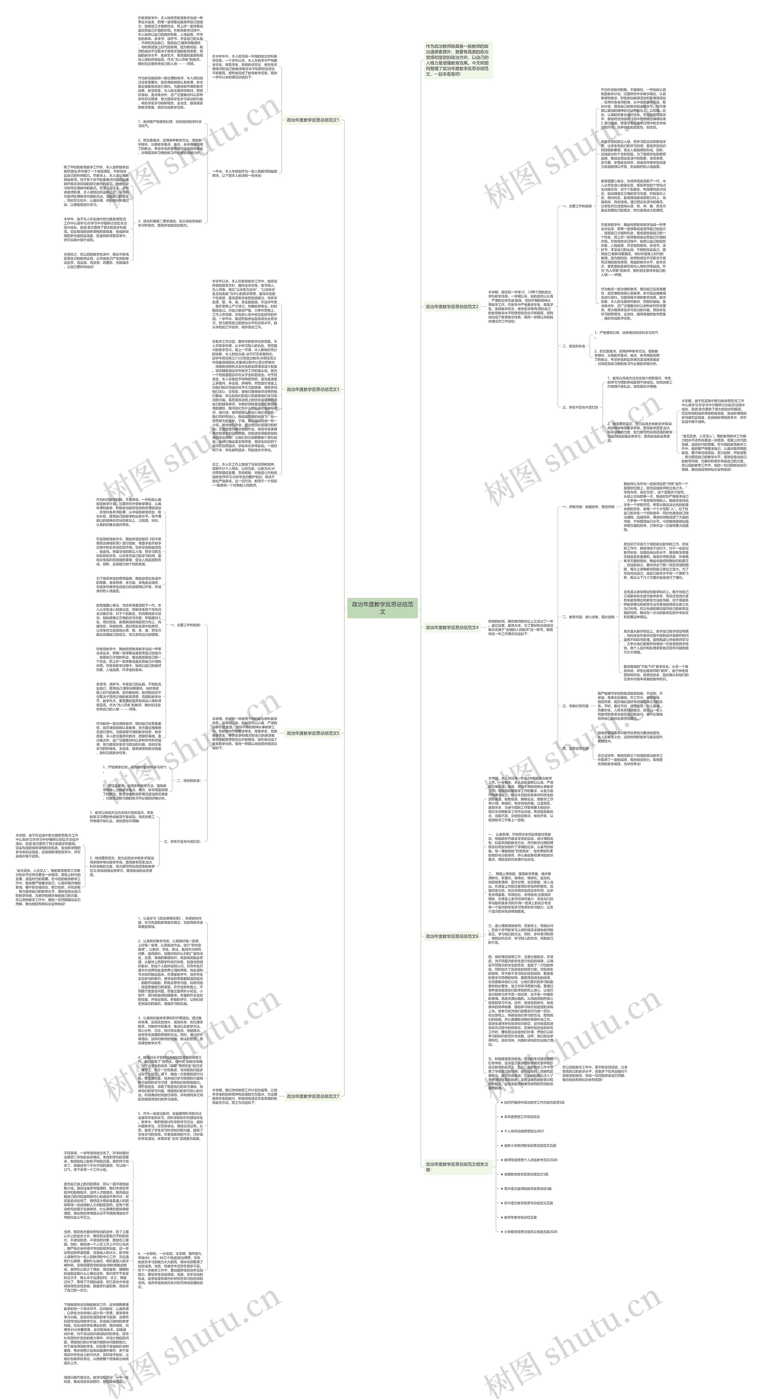 政治年度教学反思总结范文思维导图