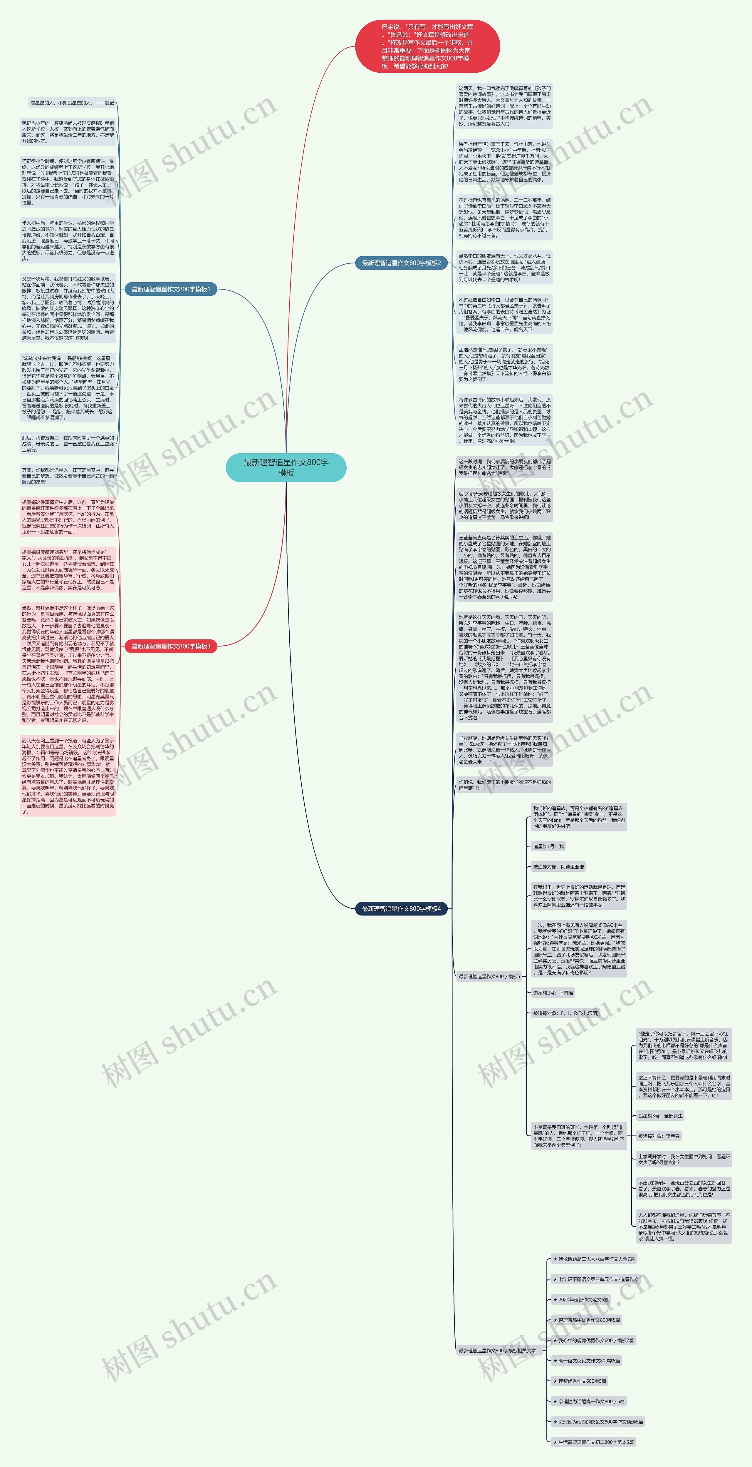 最新理智追星作文800字思维导图