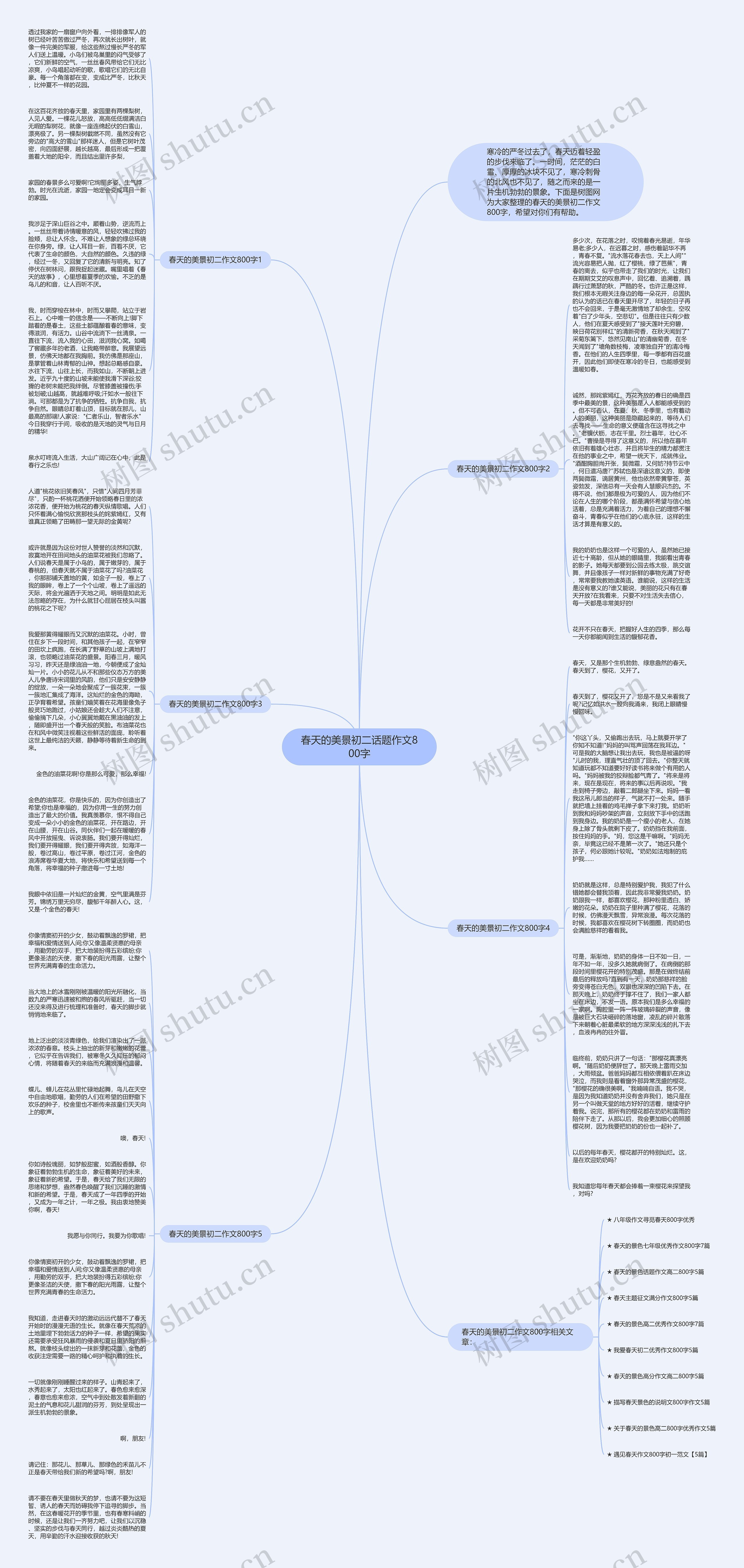 春天的美景初二话题作文800字思维导图