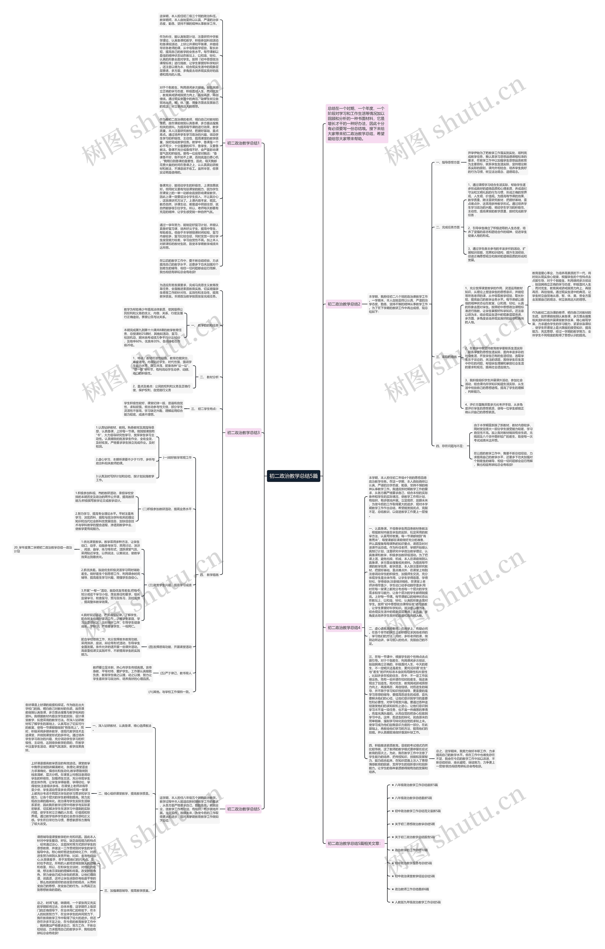 初二政治教学总结5篇思维导图