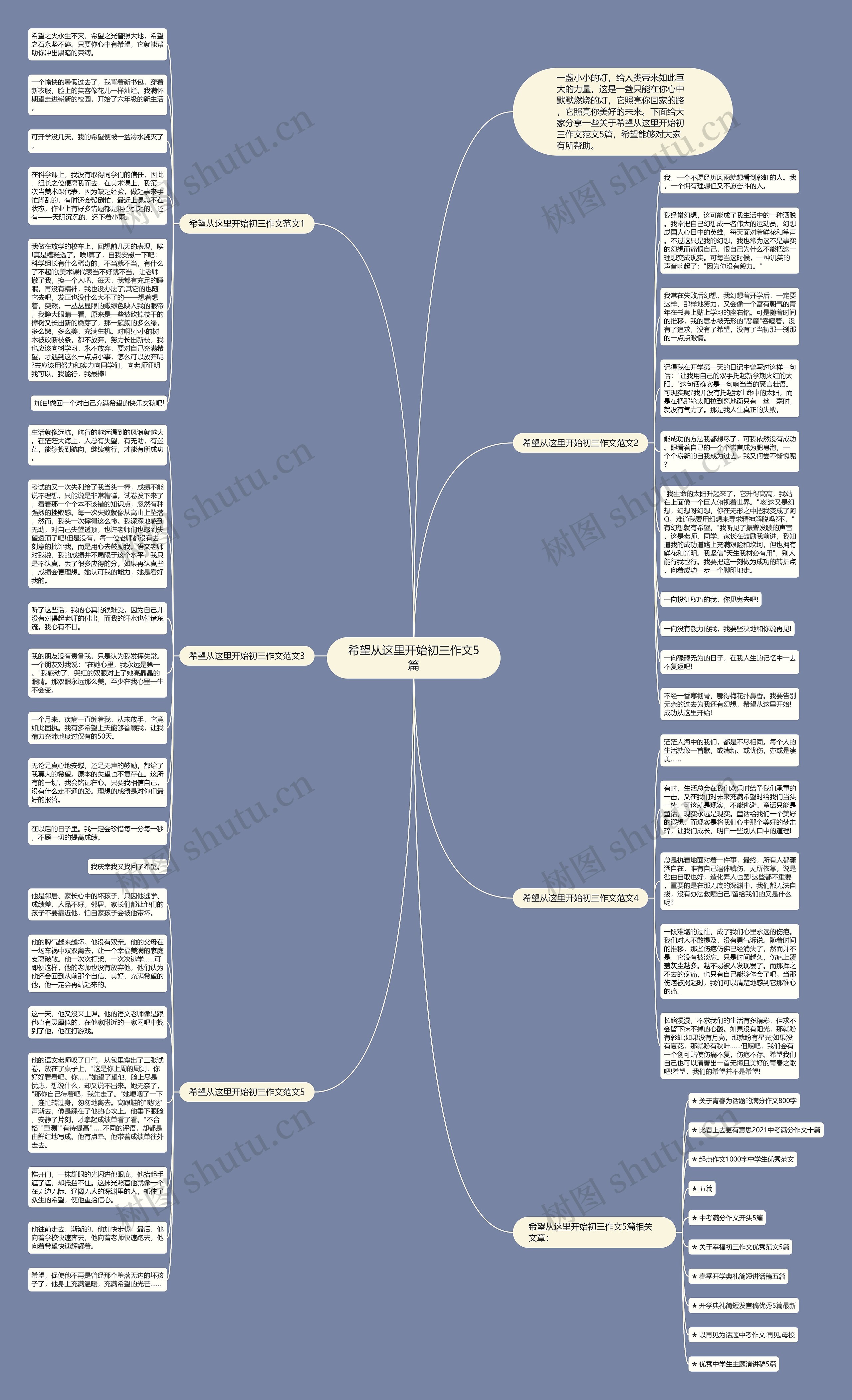 希望从这里开始初三作文5篇思维导图