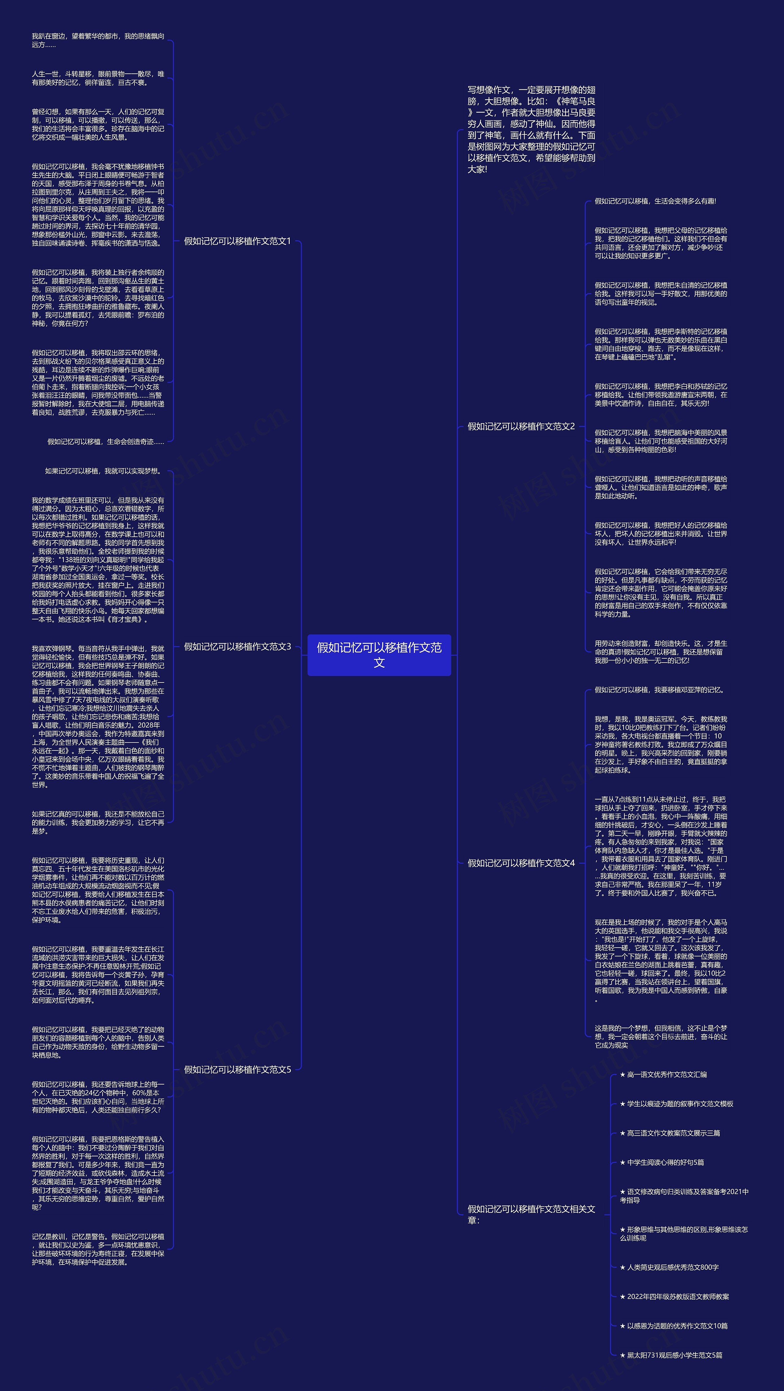 假如记忆可以移植作文范文思维导图