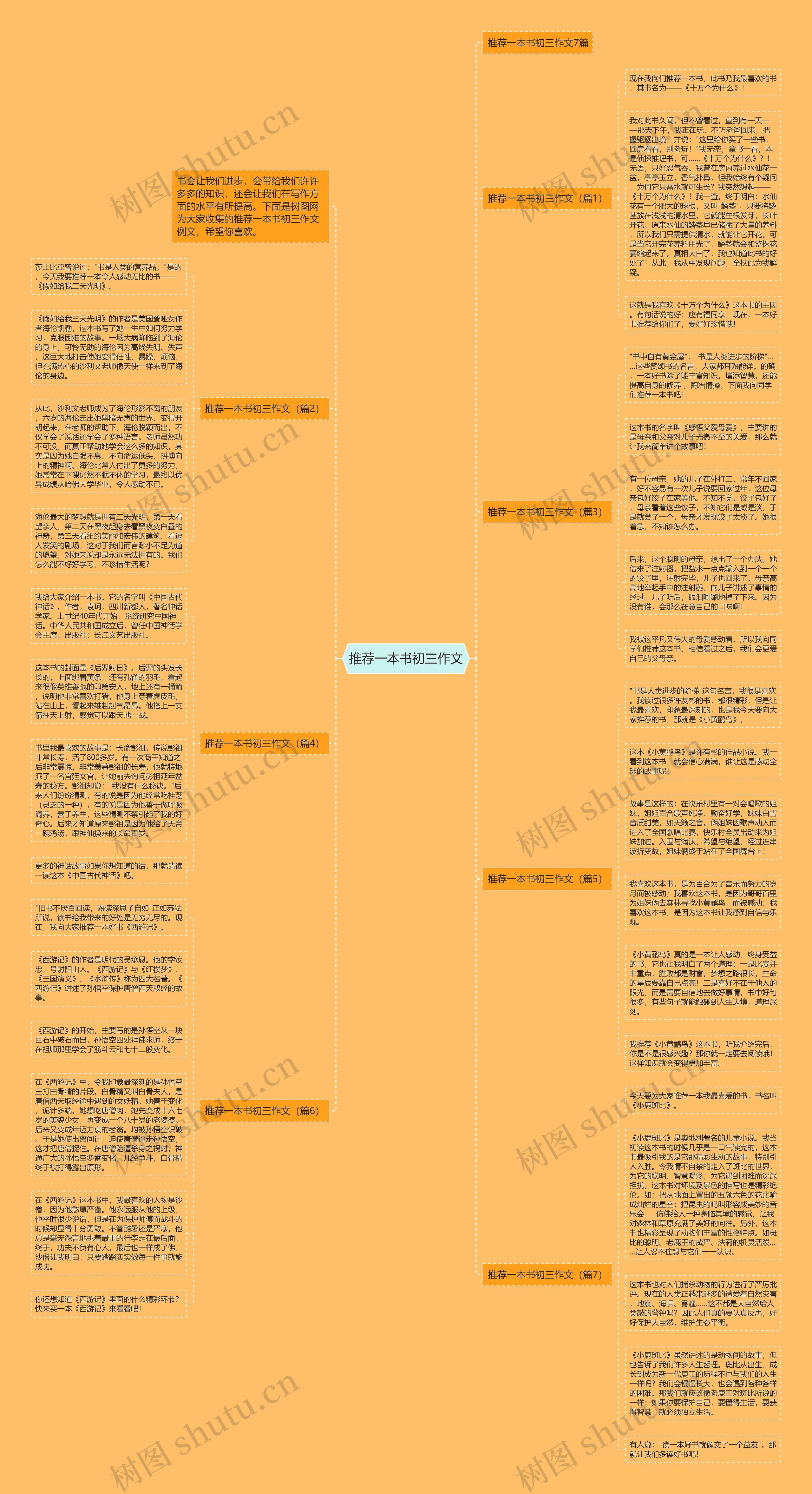 推荐一本书初三作文思维导图