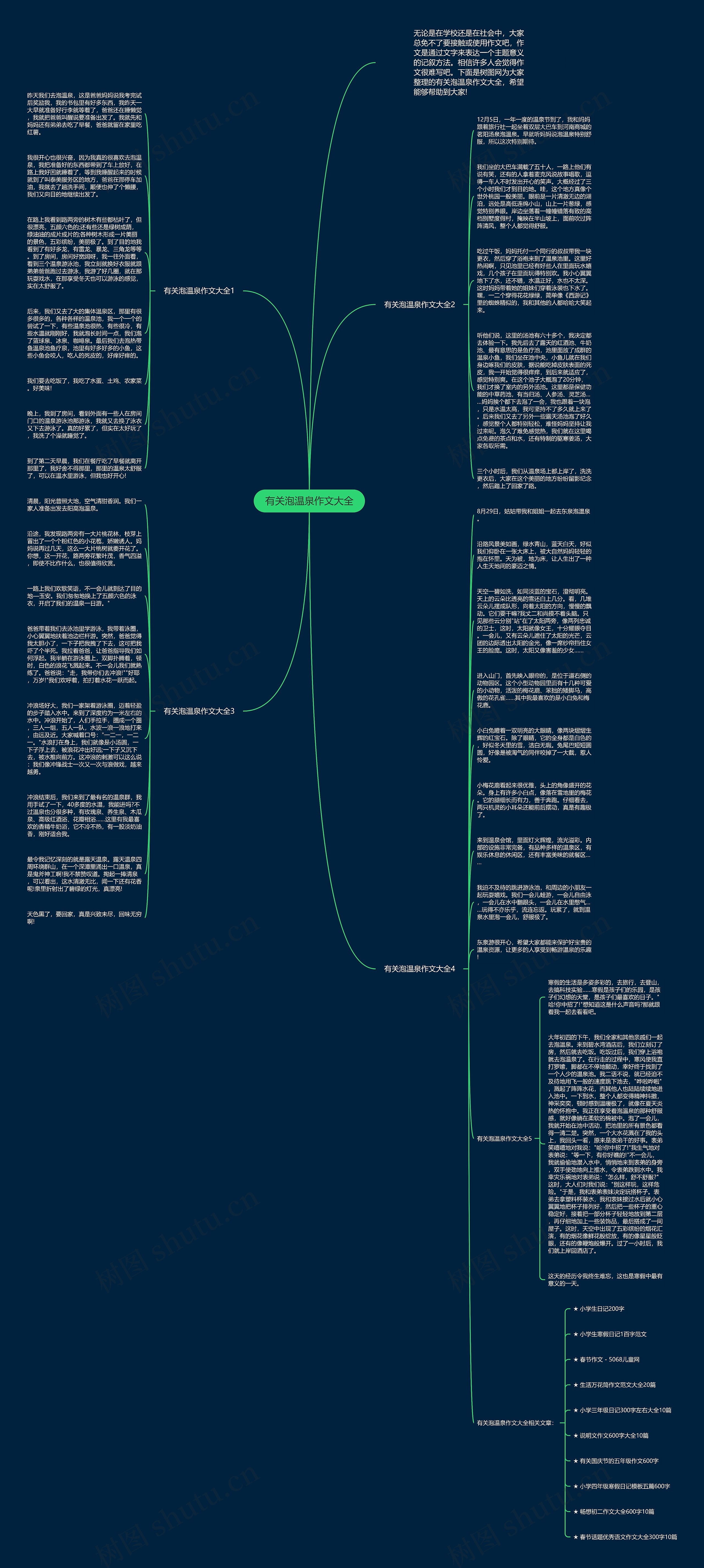 有关泡温泉作文大全思维导图