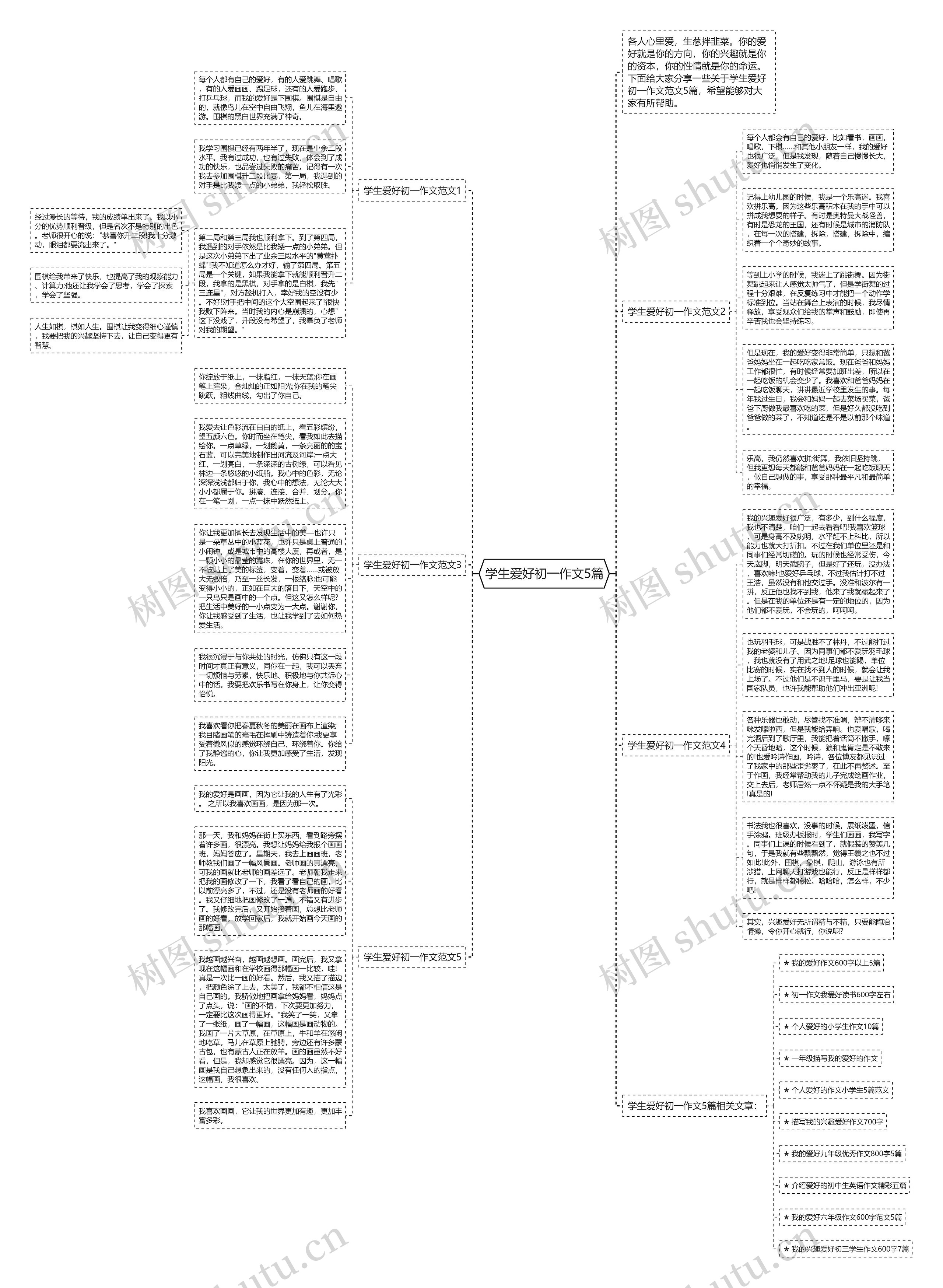 学生爱好初一作文5篇思维导图