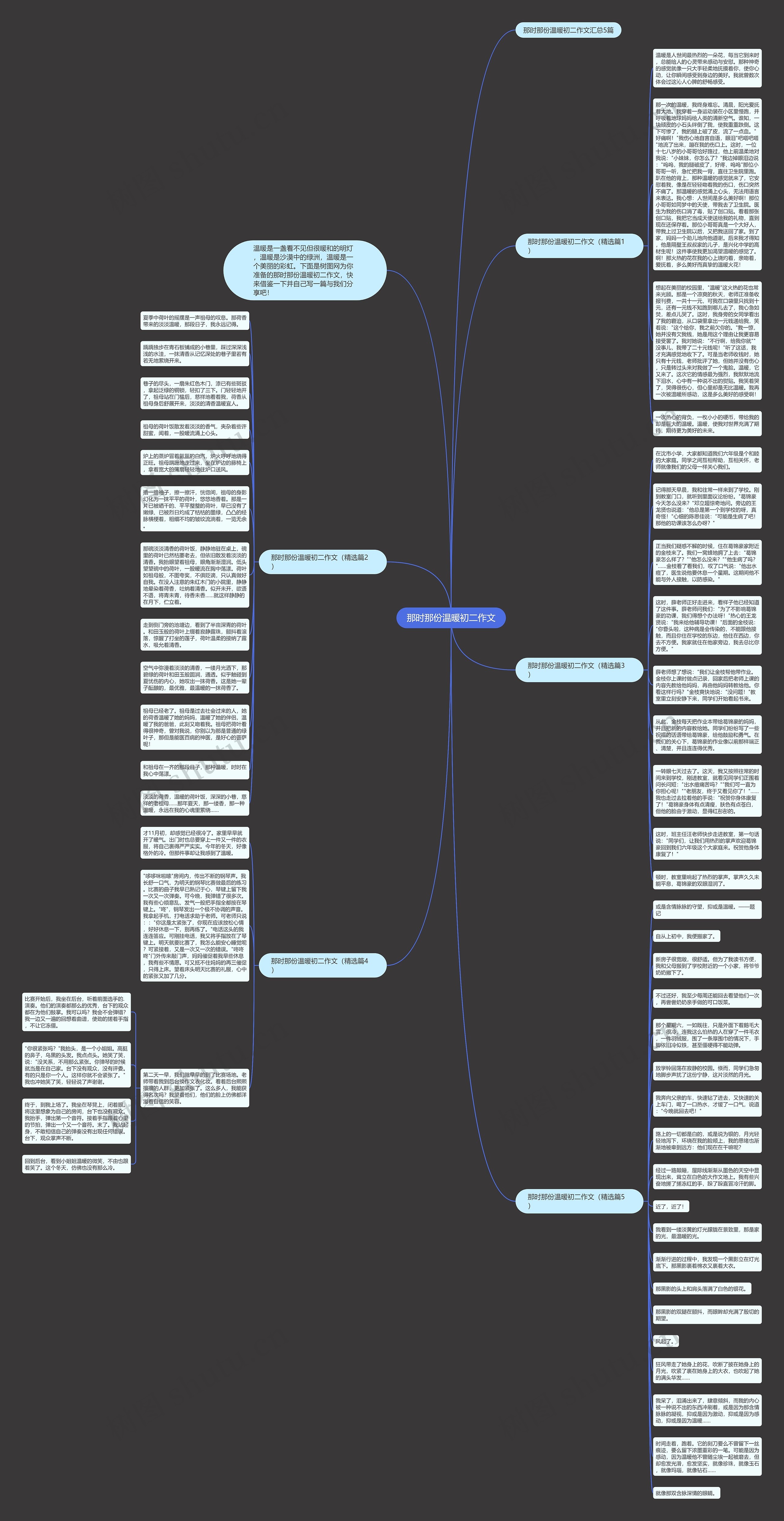 那时那份温暖初二作文思维导图