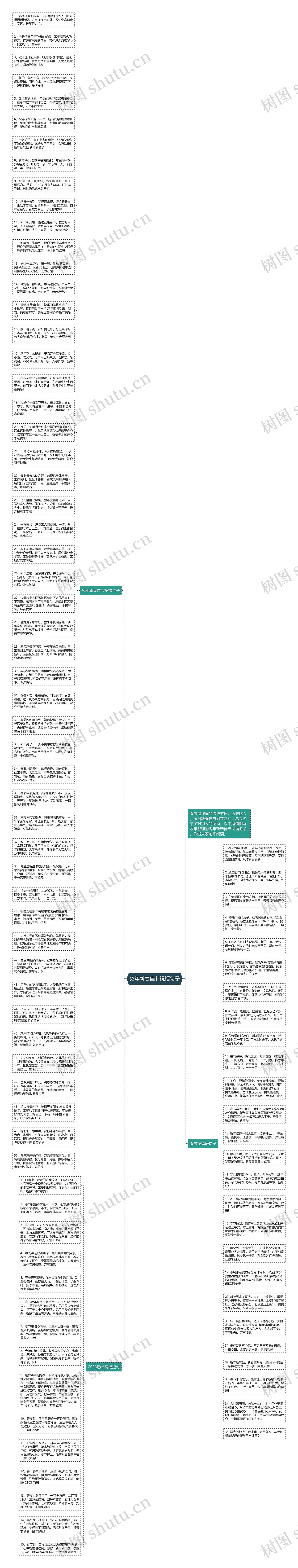 兔年新春佳节祝福句子思维导图