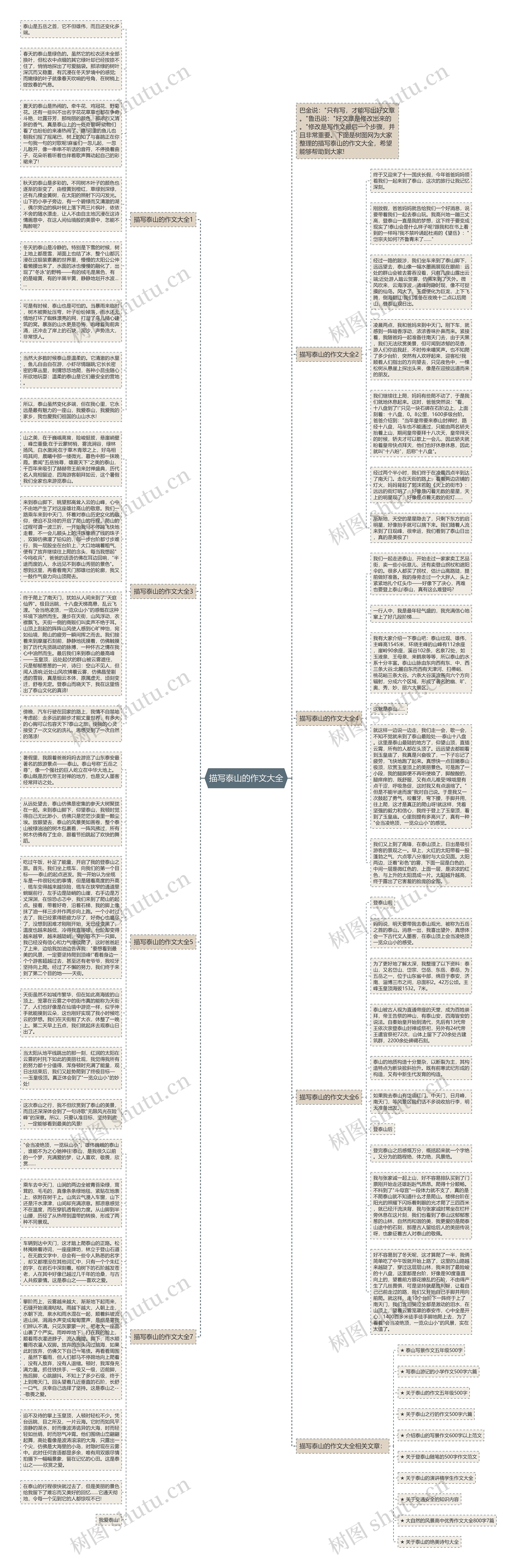 描写泰山的作文大全思维导图