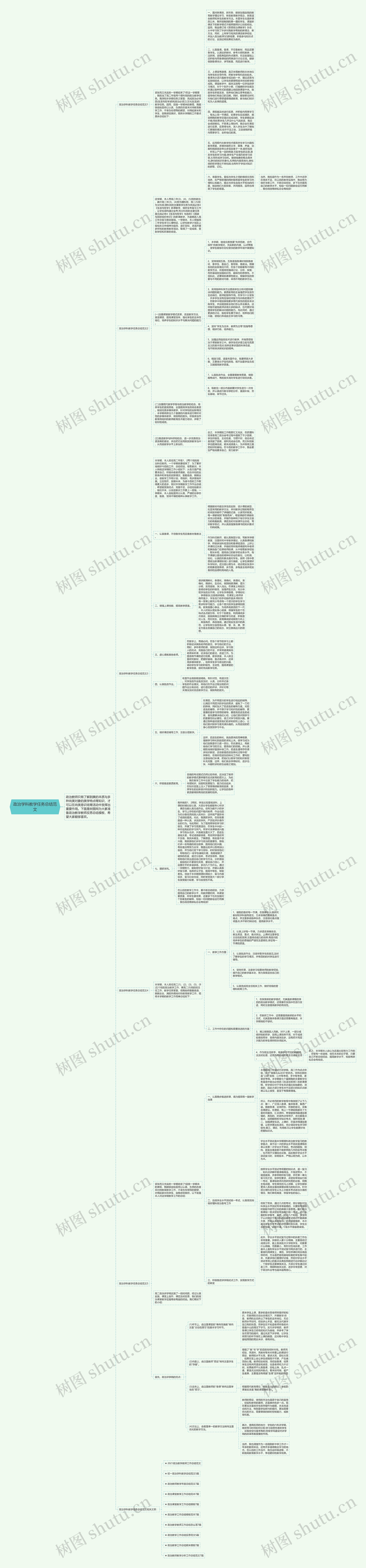 政治学科教学任务总结范文思维导图