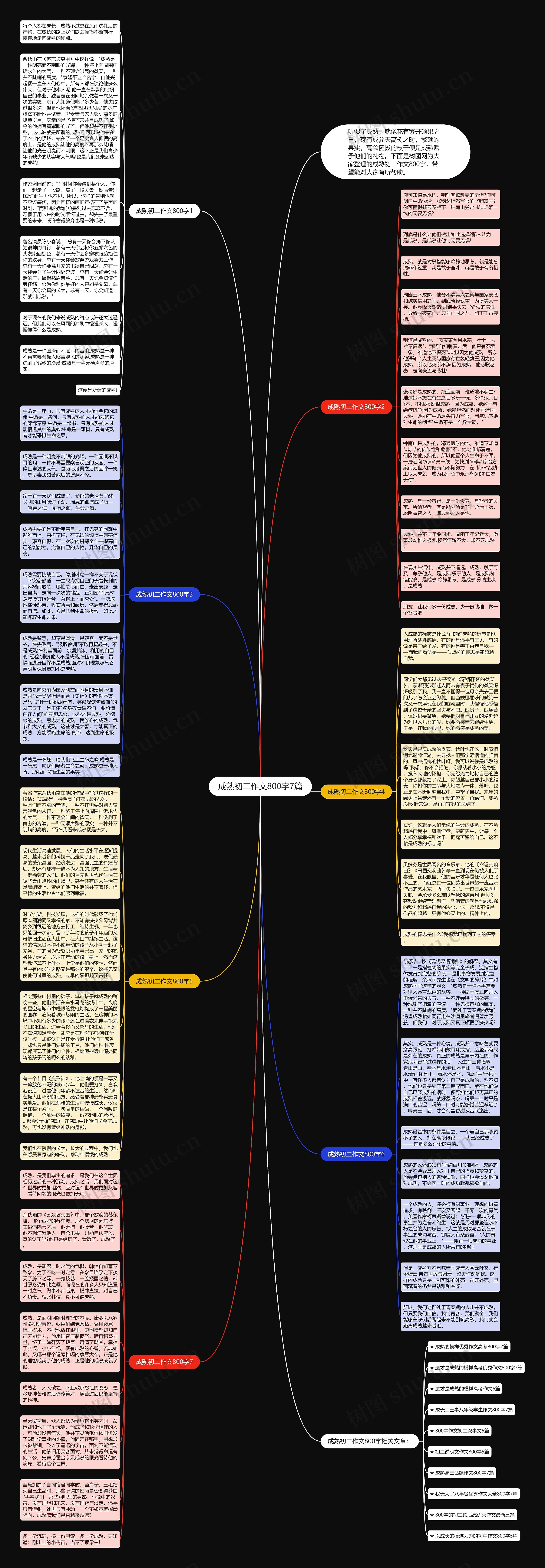 成熟初二作文800字7篇思维导图