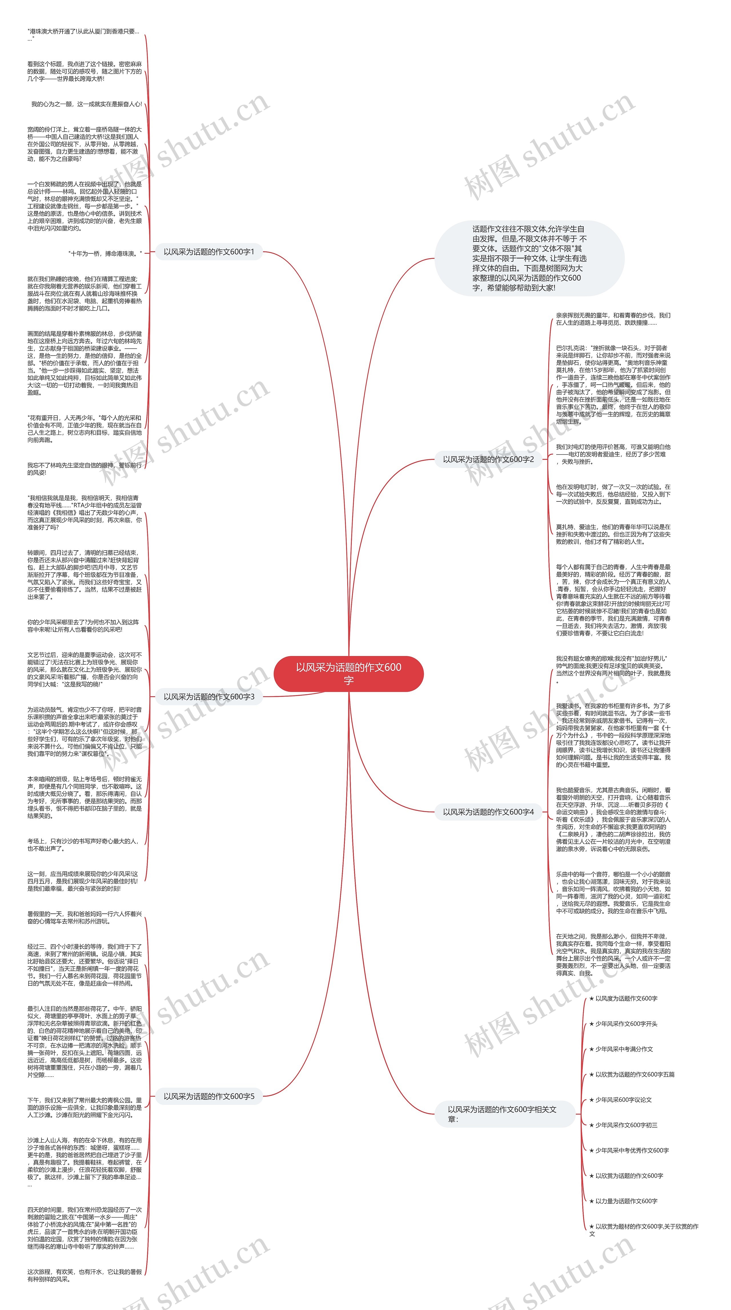 以风采为话题的作文600字思维导图