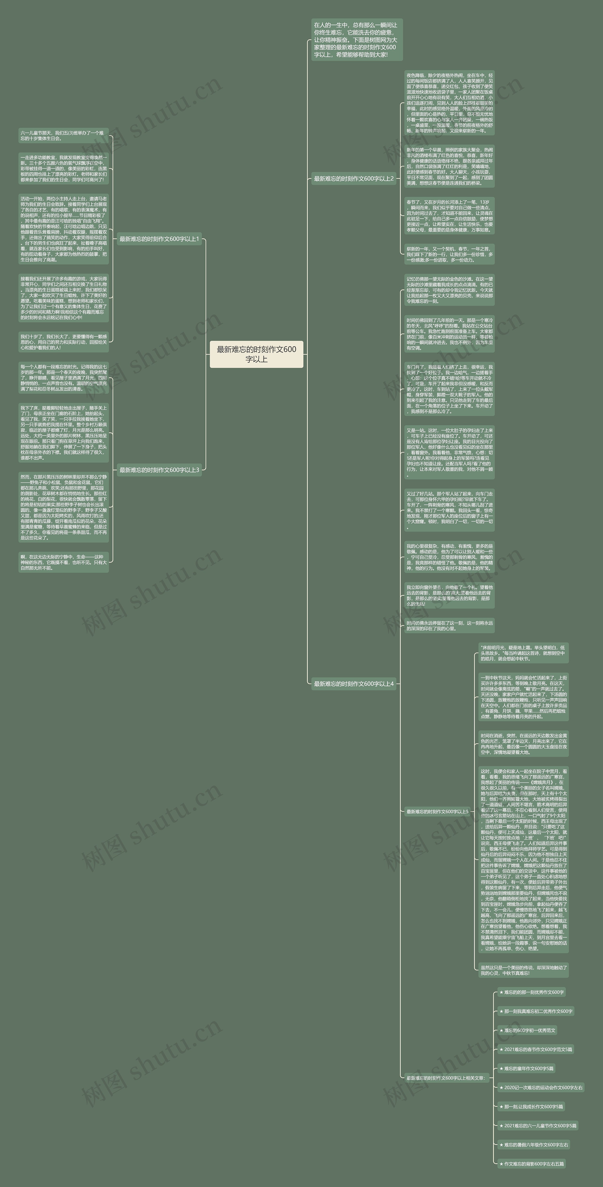 最新难忘的时刻作文600字以上思维导图