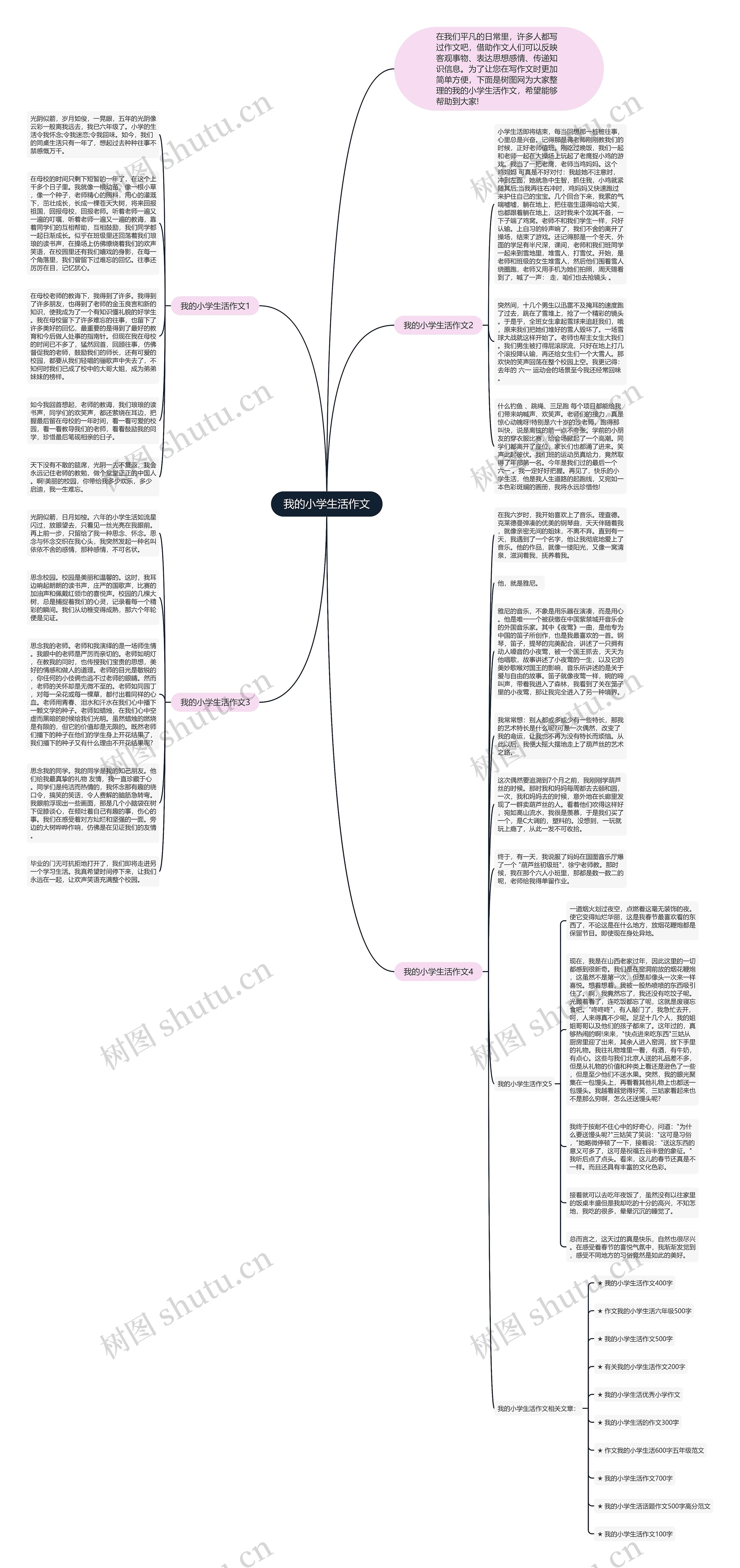 我的小学生活作文思维导图