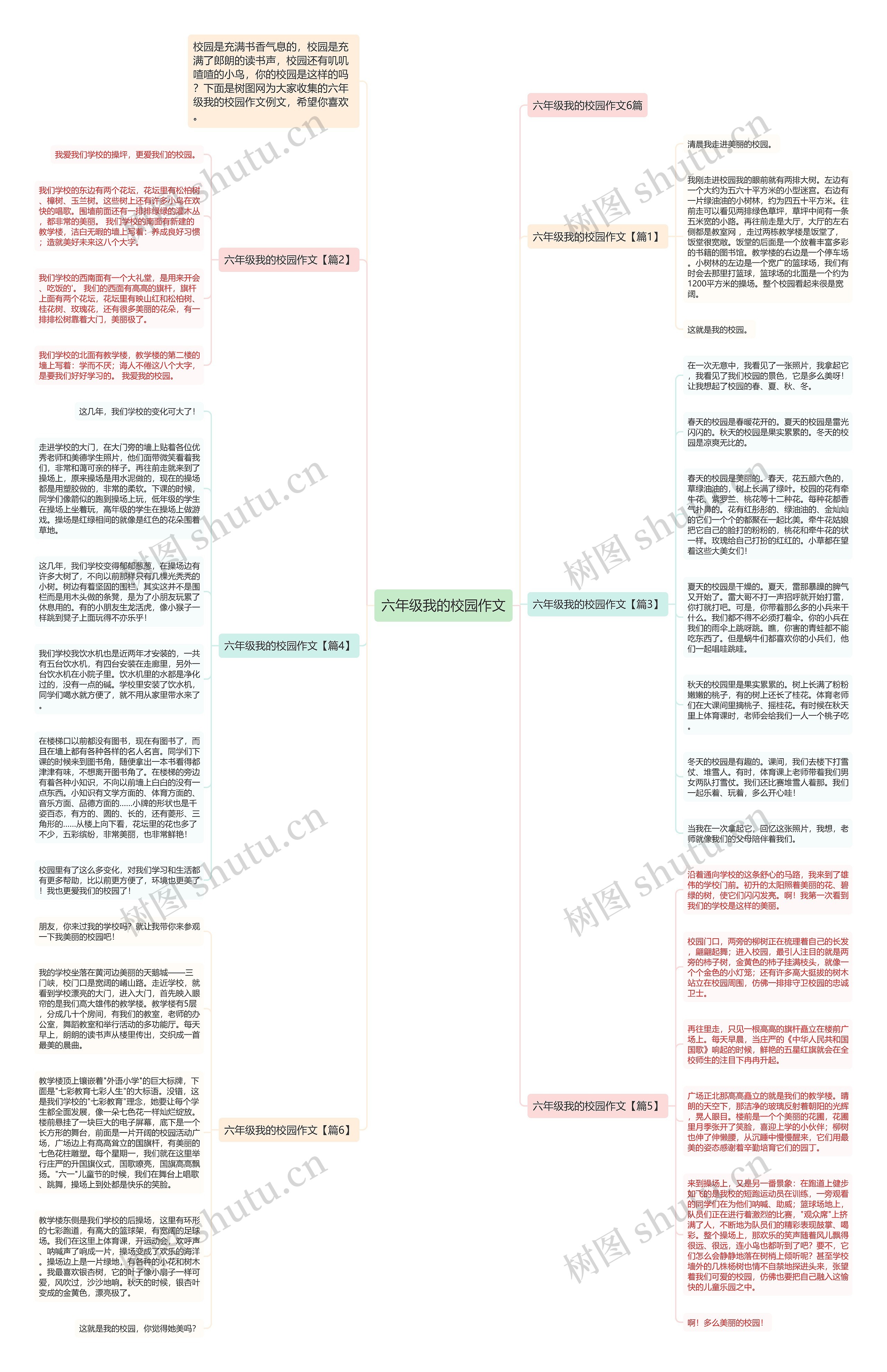 六年级我的校园作文思维导图
