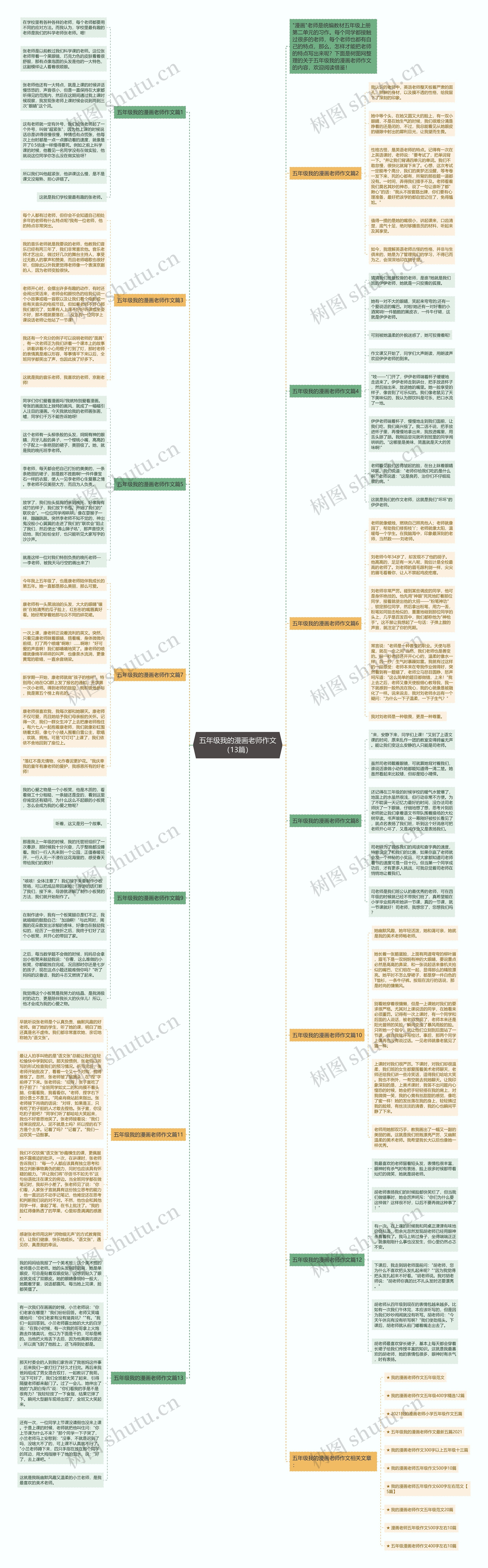 五年级我的漫画老师作文（13篇）思维导图