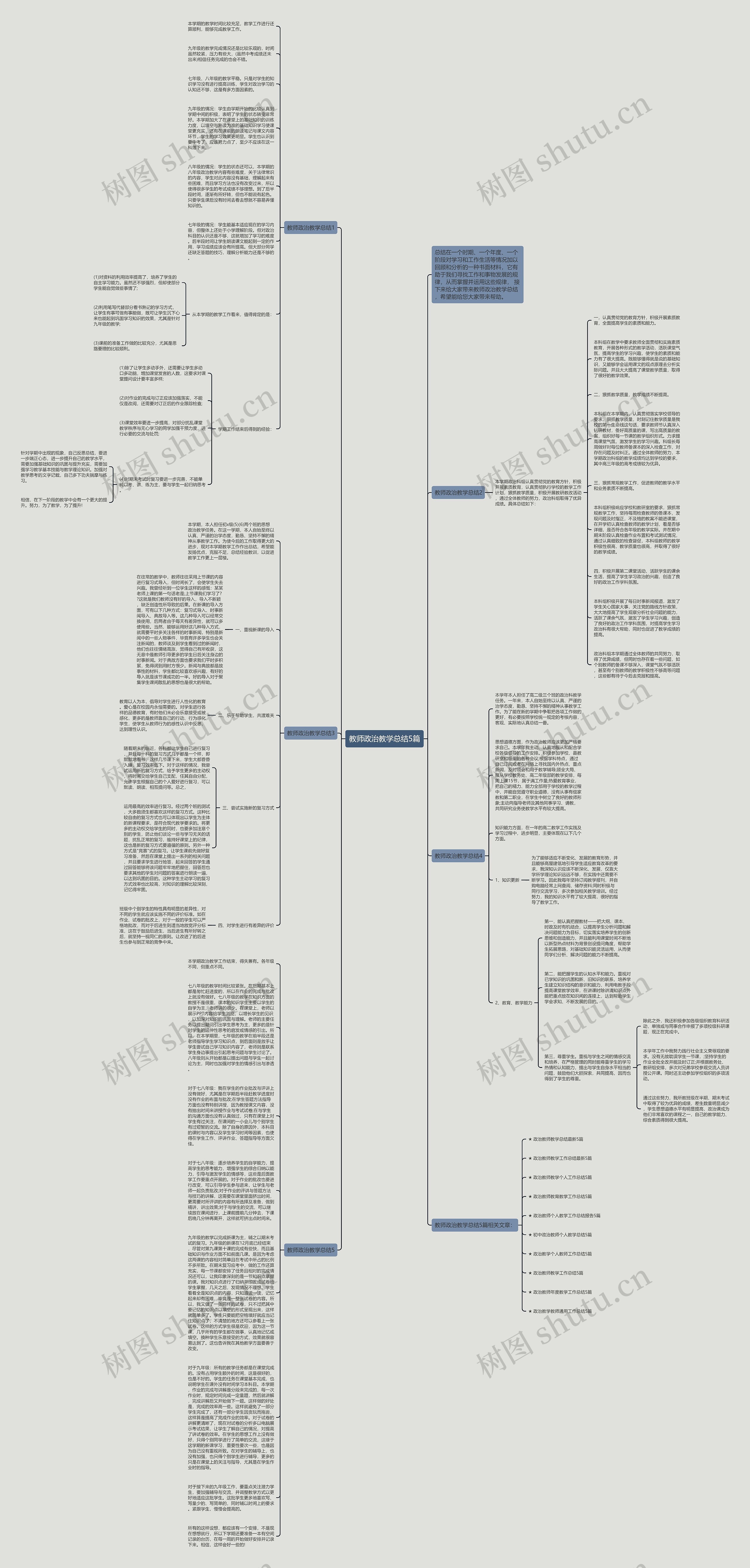 教师政治教学总结5篇思维导图