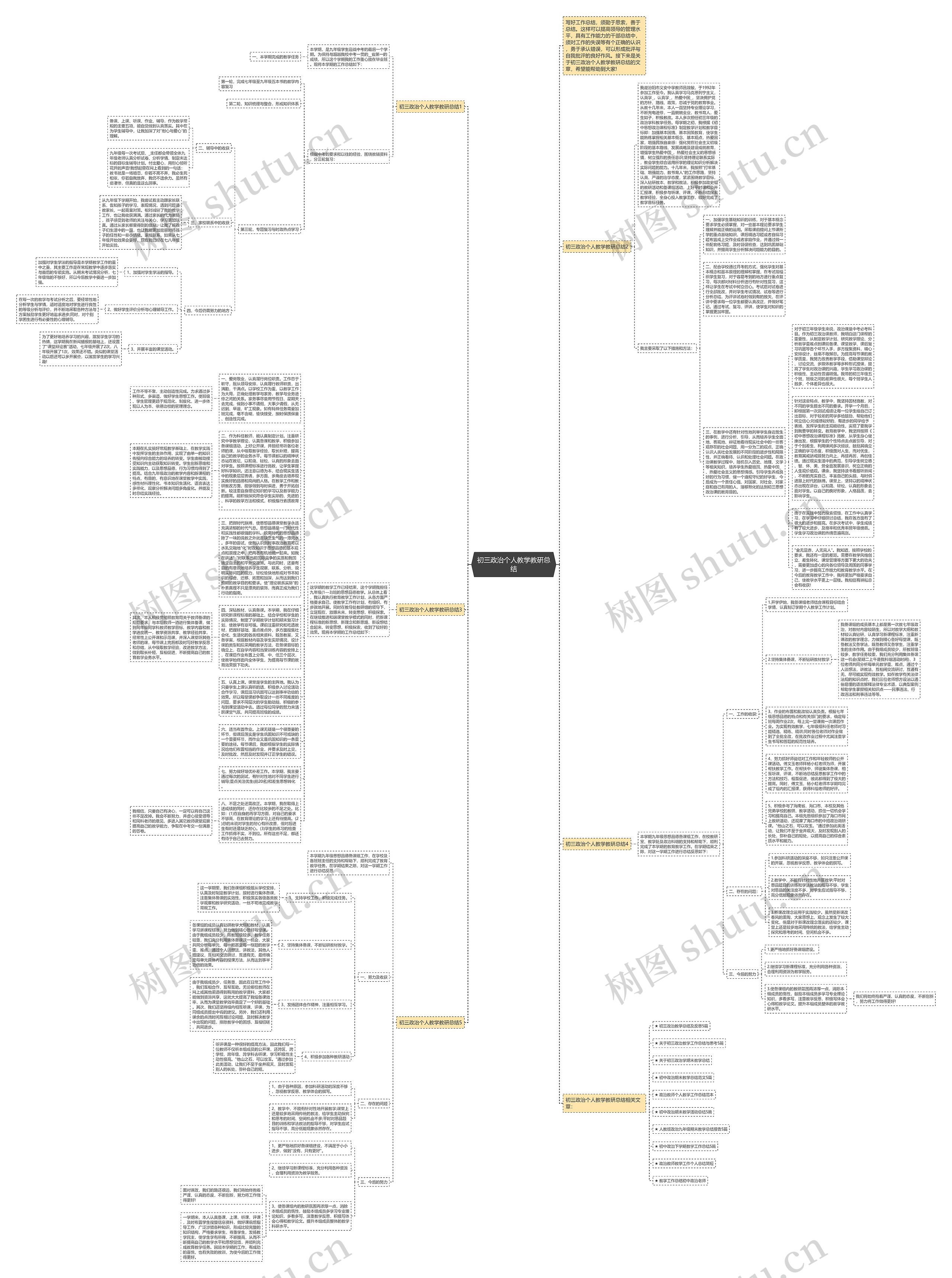 初三政治个人教学教研总结思维导图