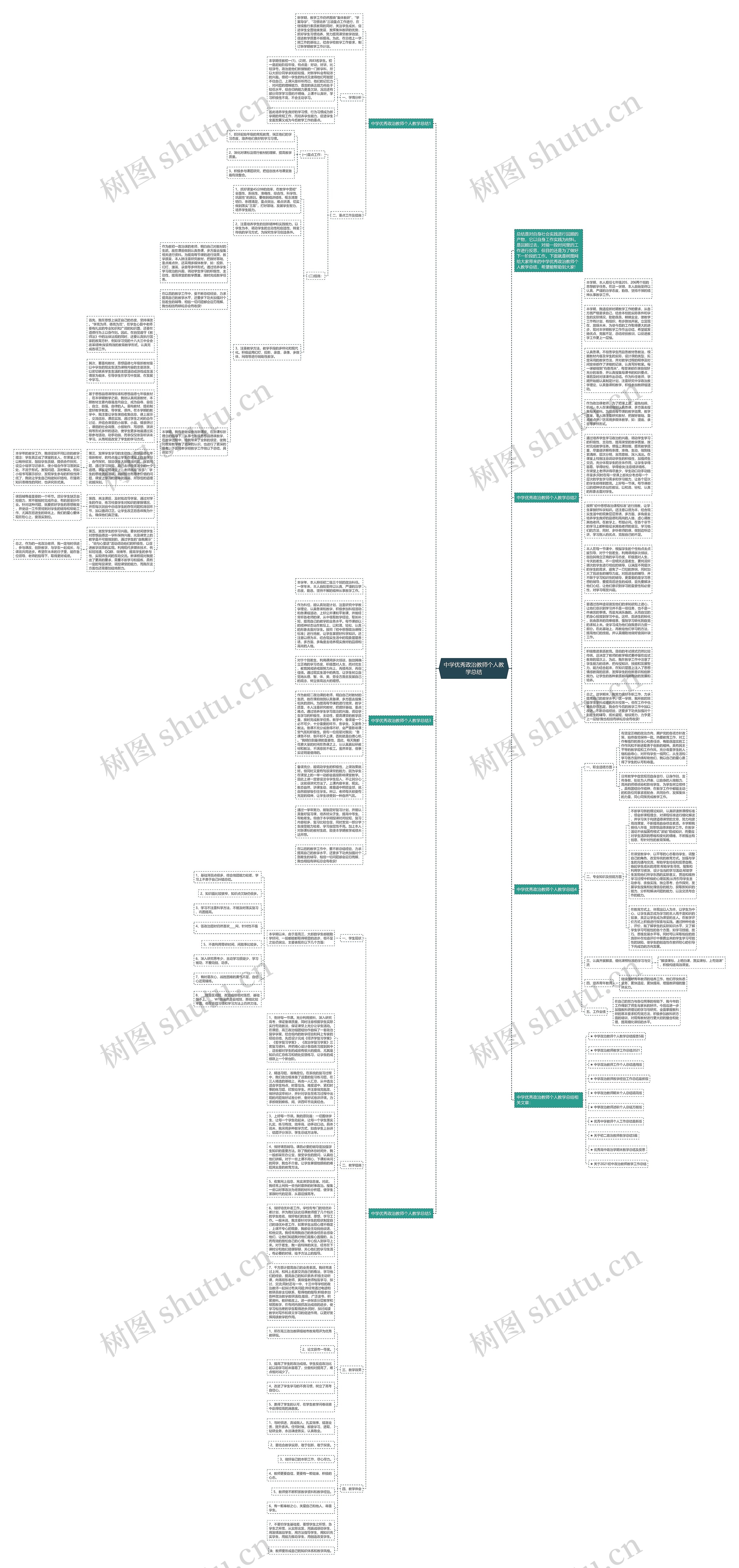 中学优秀政治教师个人教学总结思维导图