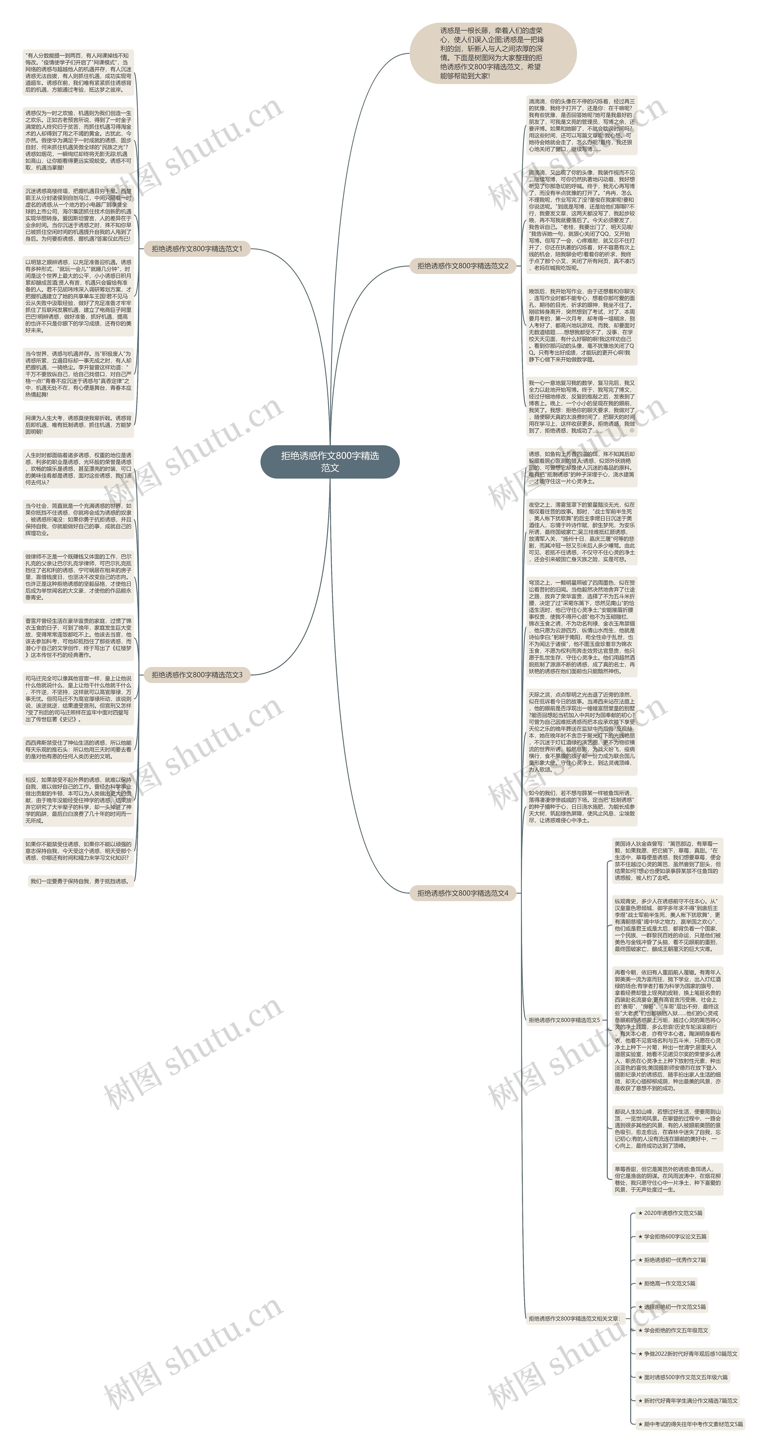 拒绝诱惑作文800字精选范文思维导图