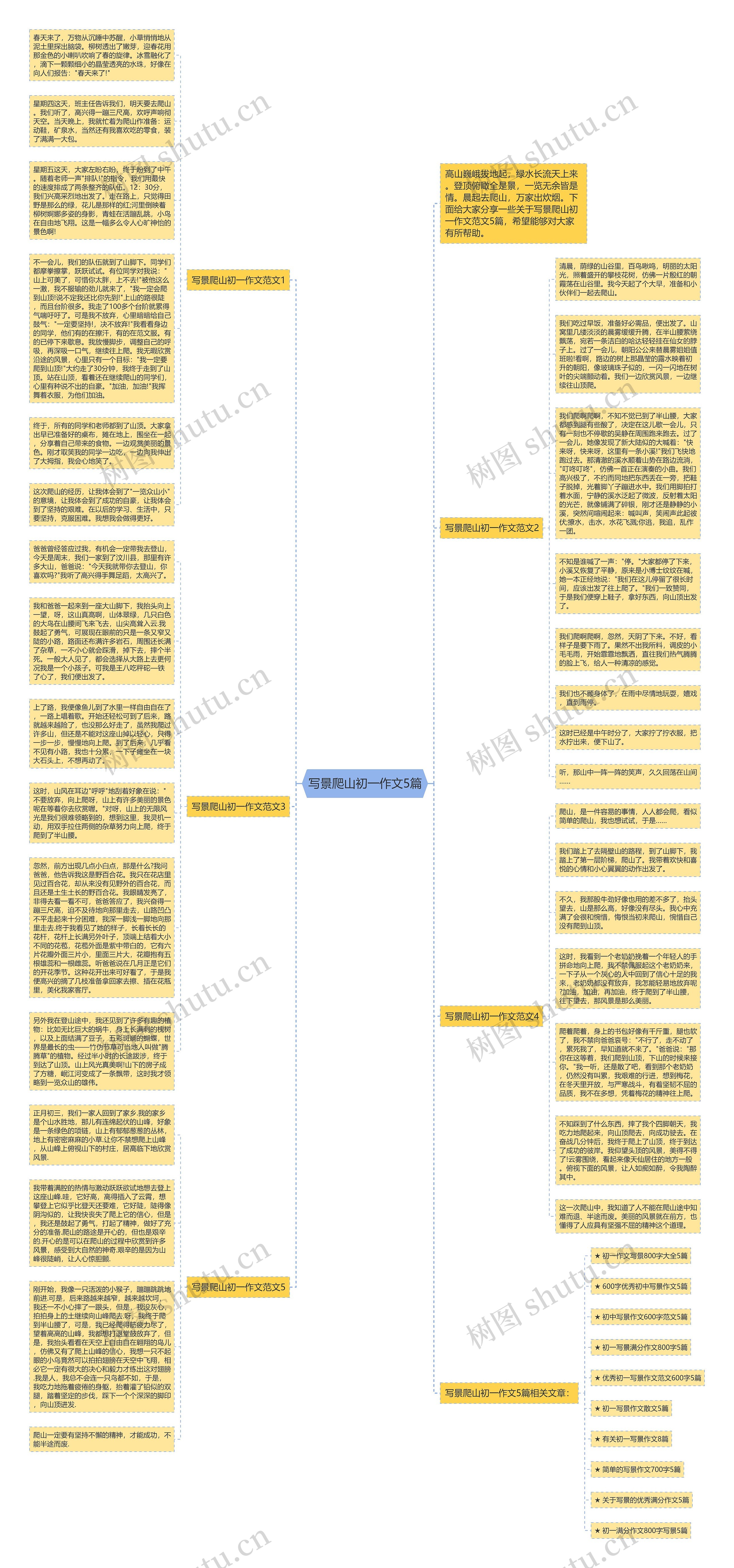 写景爬山初一作文5篇思维导图