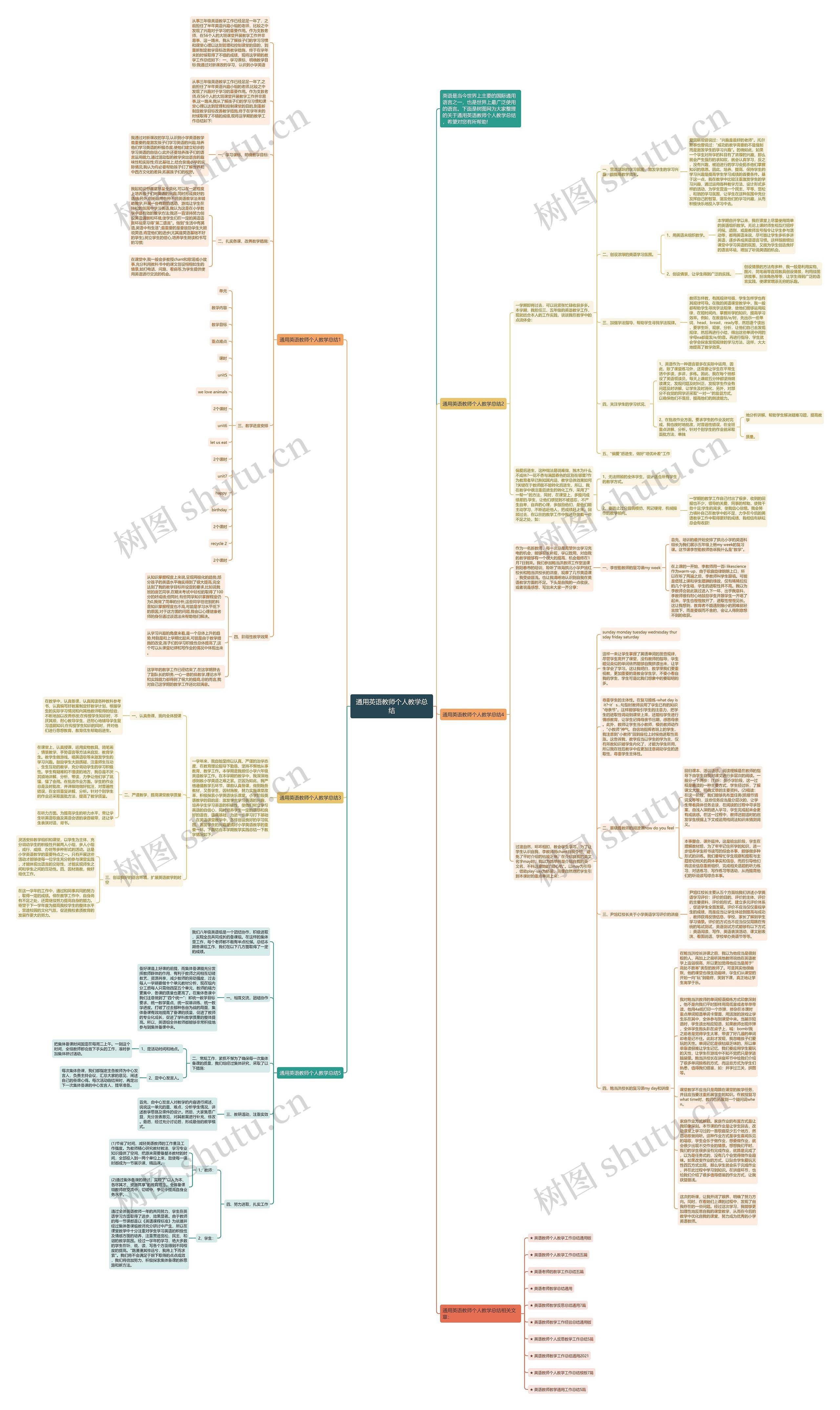 通用英语教师个人教学总结思维导图