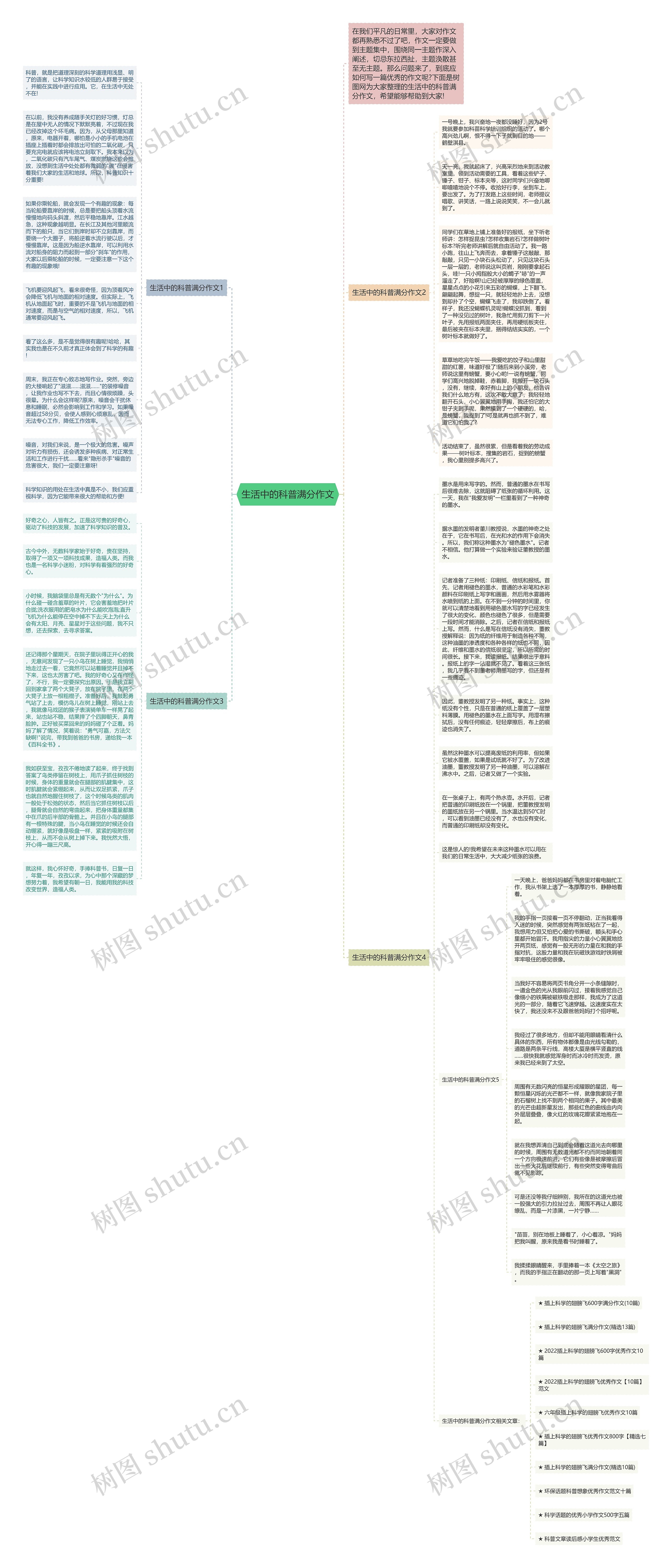 生活中的科普满分作文思维导图