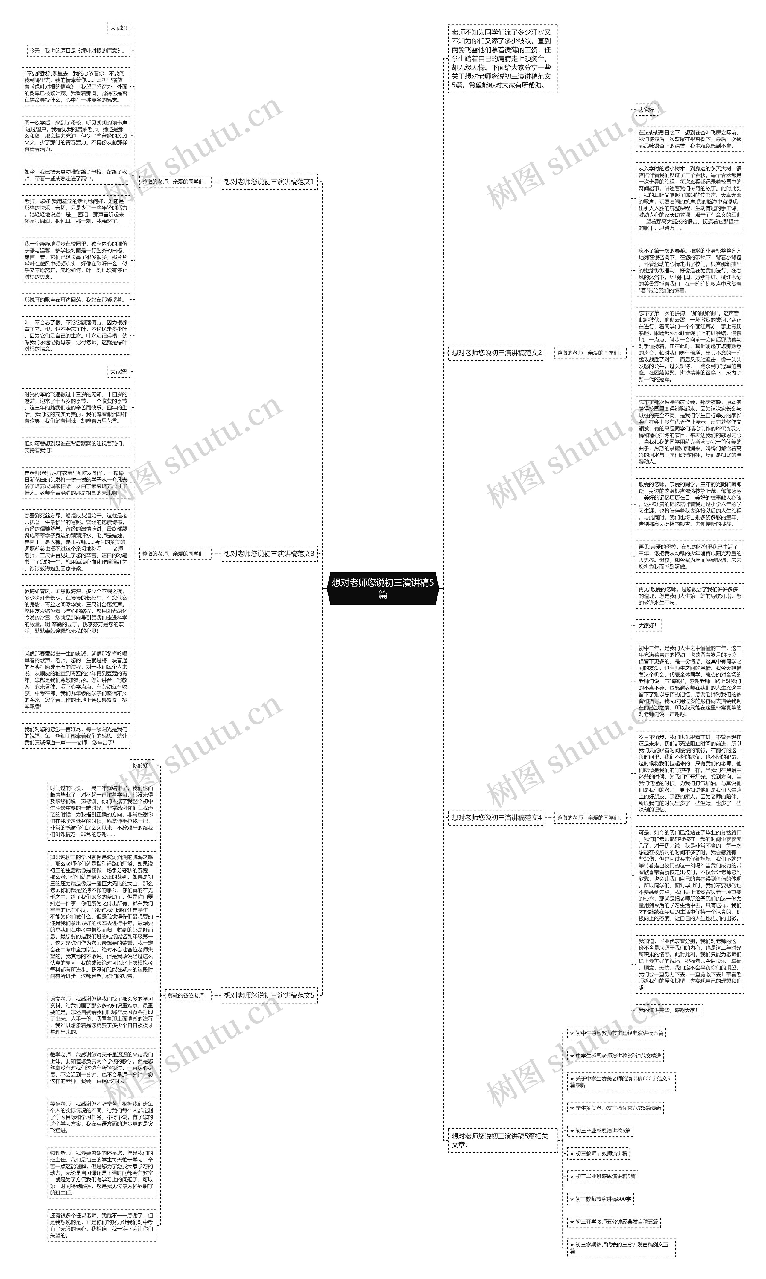想对老师您说初三演讲稿5篇思维导图