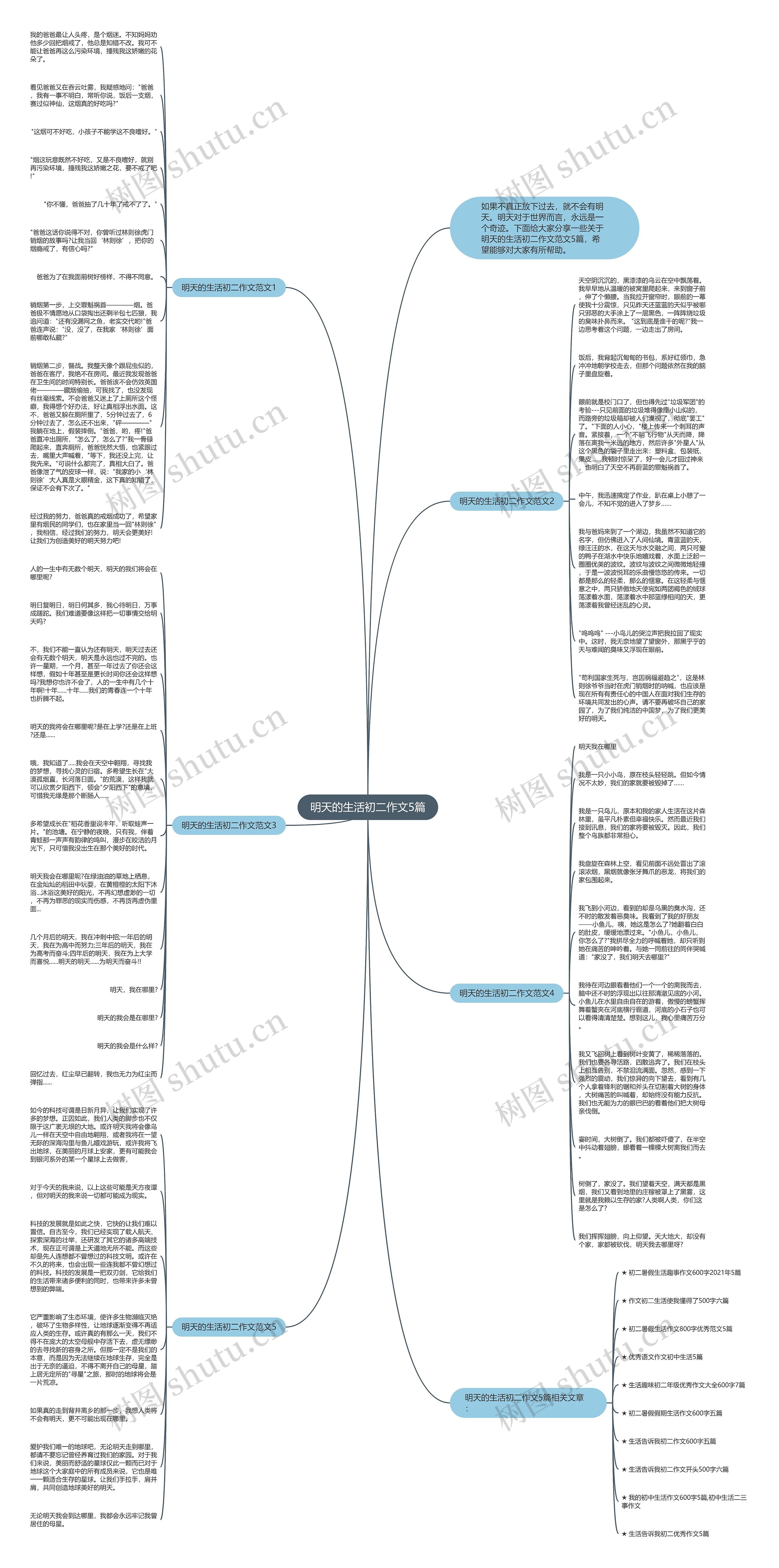 明天的生活初二作文5篇思维导图