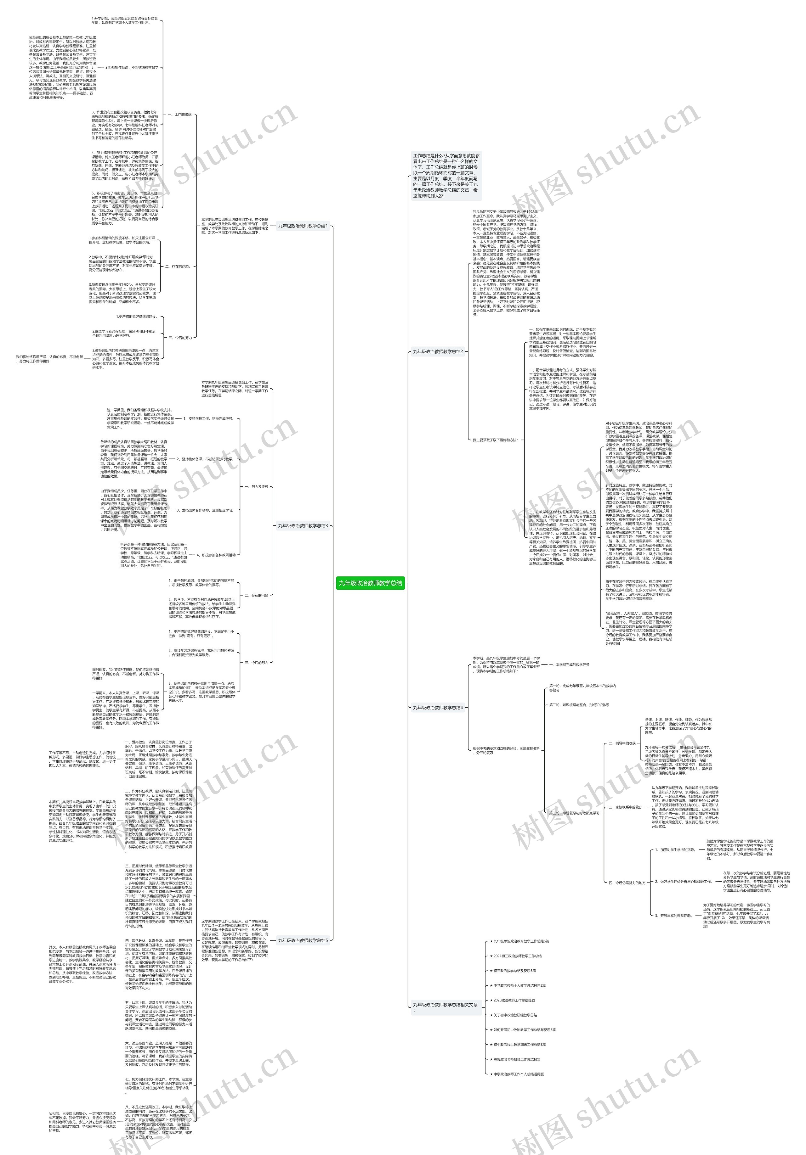 九年级政治教师教学总结思维导图