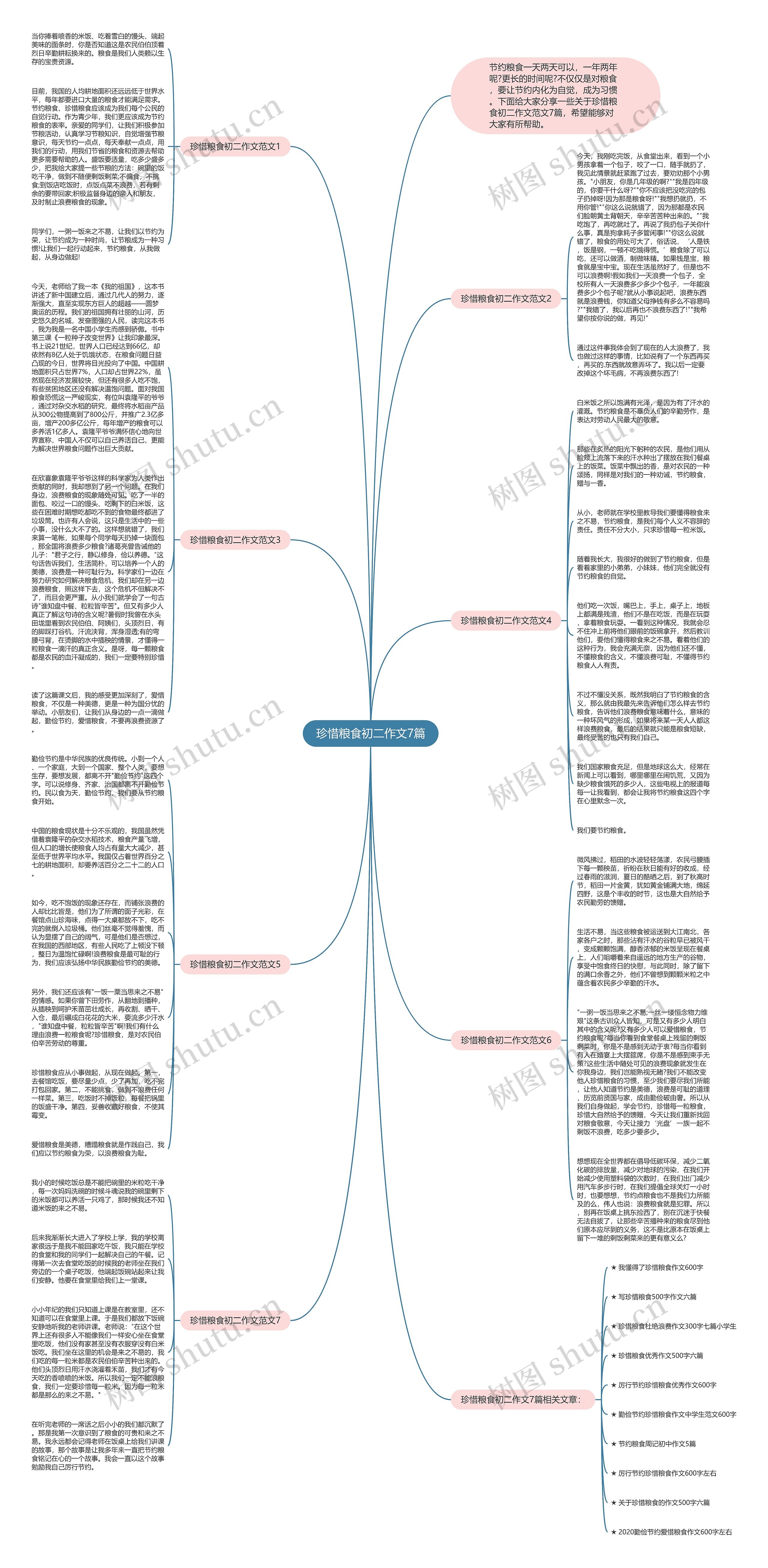 珍惜粮食初二作文7篇思维导图
